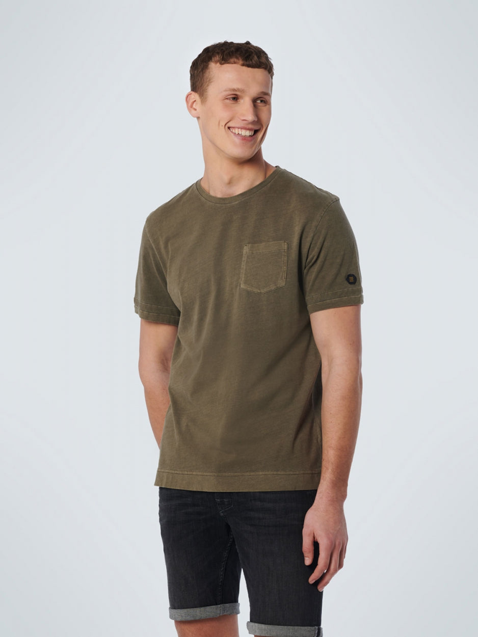 T-shirts Crewneck Garment Dyed Special Wash Army