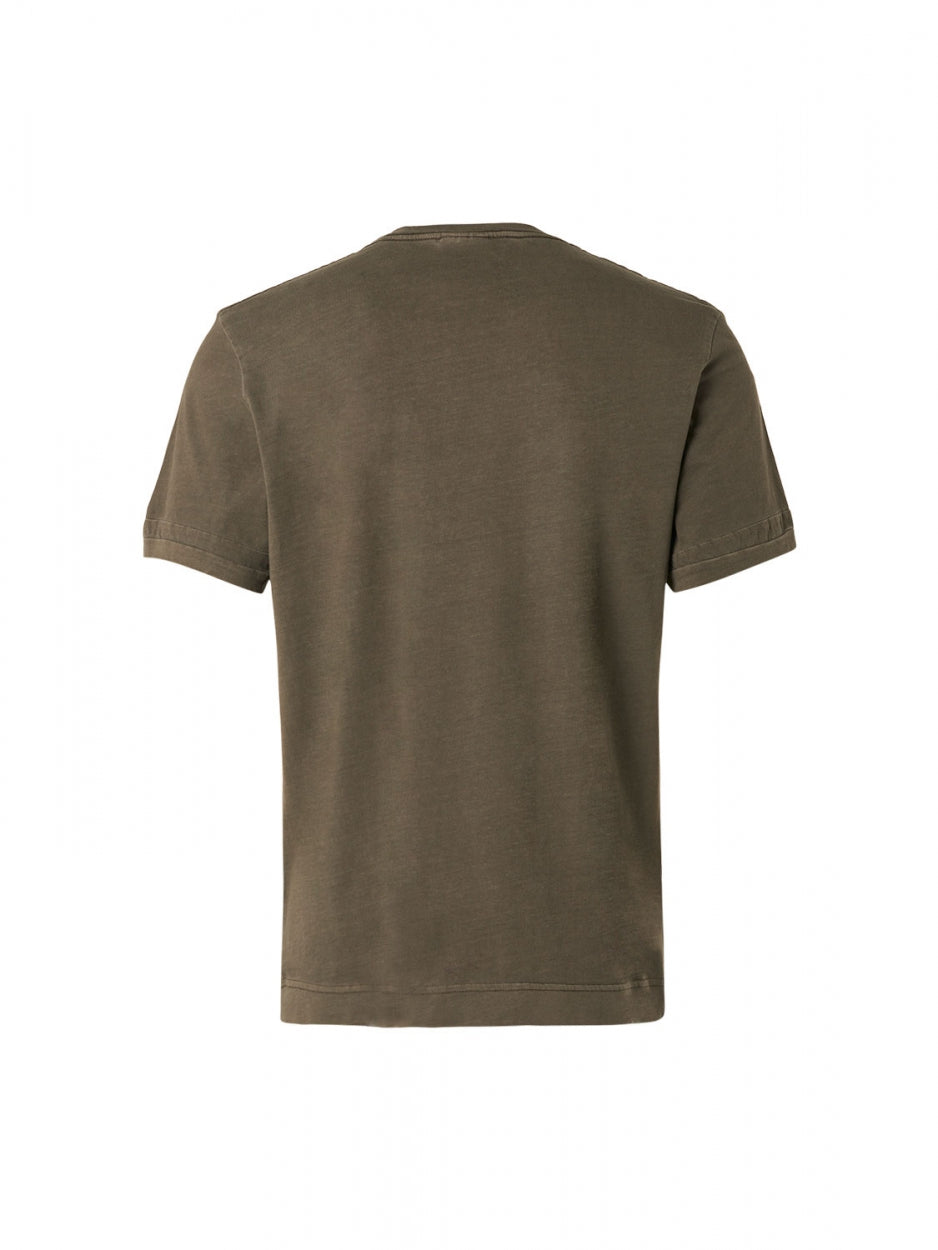 T-shirts Crewneck Garment Dyed Special Wash Army