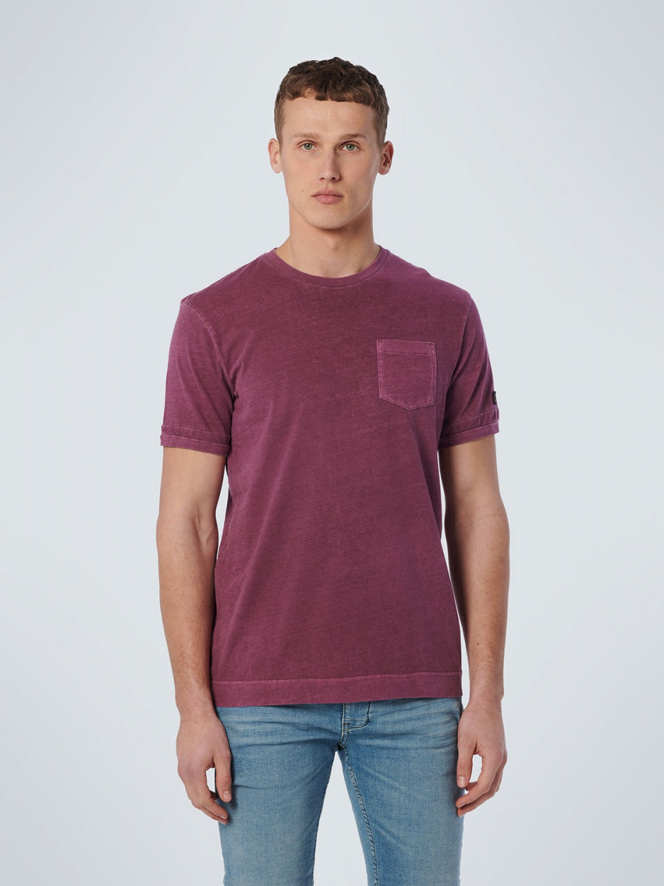 T-shirt Ronde hals Gegraveerd Special Wash | Mauve