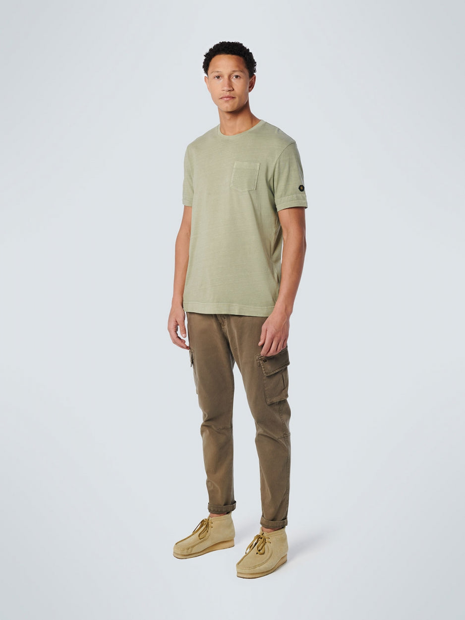 T-shirts Crewneck Garment Dyed Special Wash Smoke Green