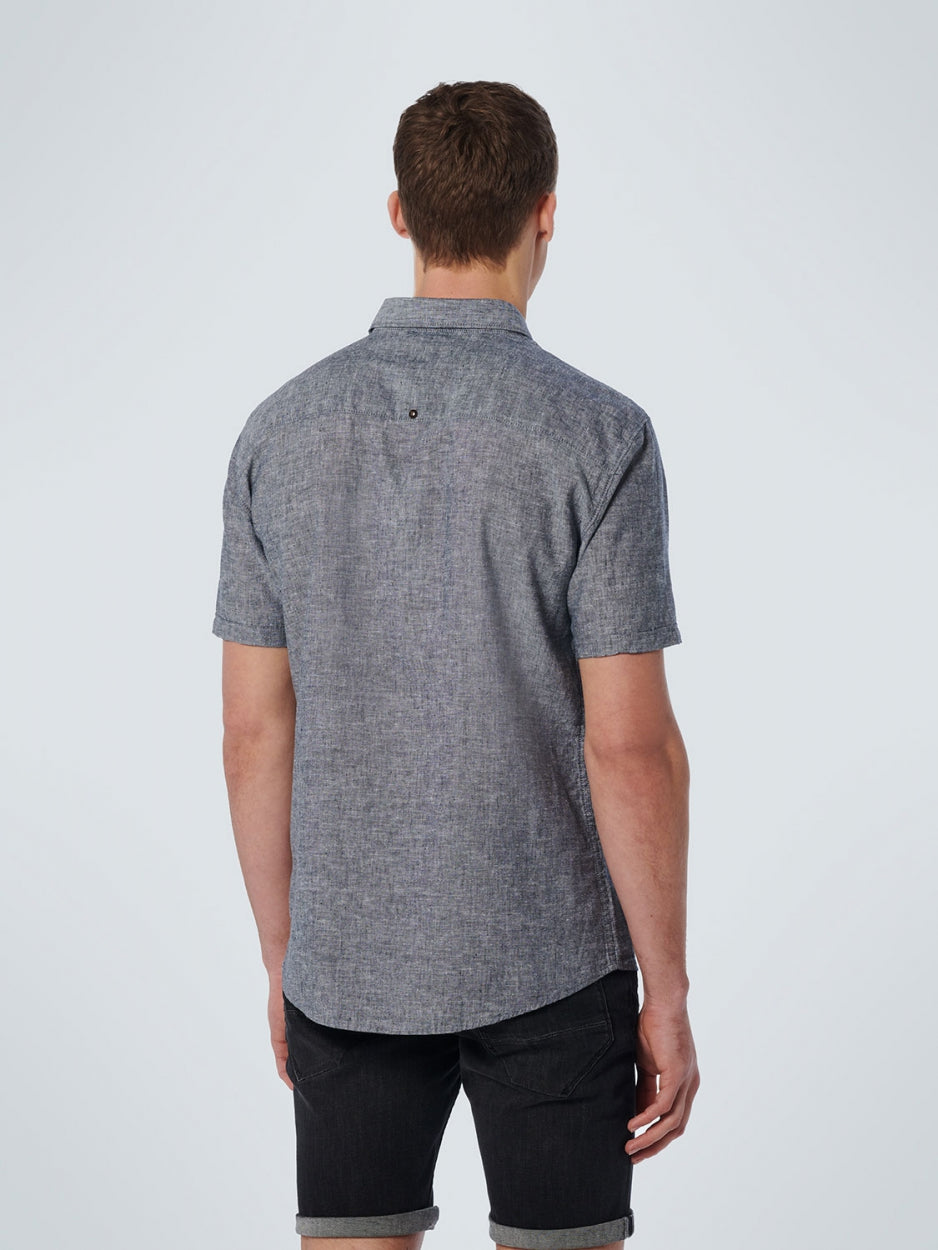 Shirt Korte Mouw 2 Kleur Melange Met Linnen | Night