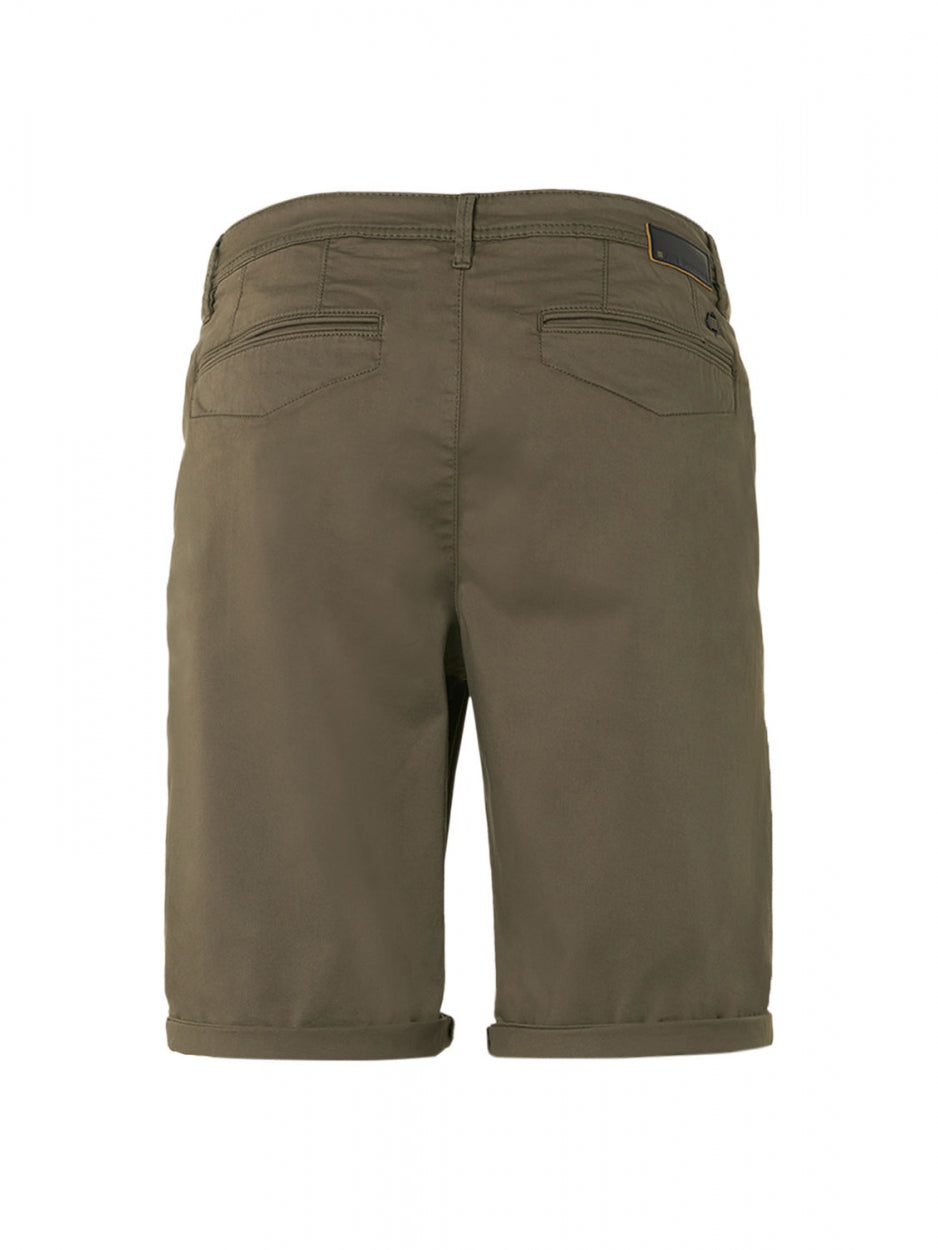 Korte Chino Kledingstuk Geverfd Twill Stretch | Army