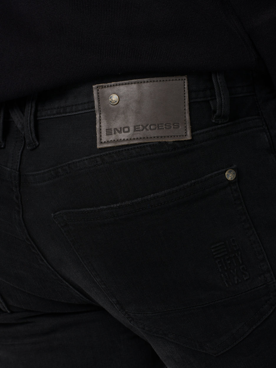 Denim, comfort slim 712, black denim stretch | Lengte 32