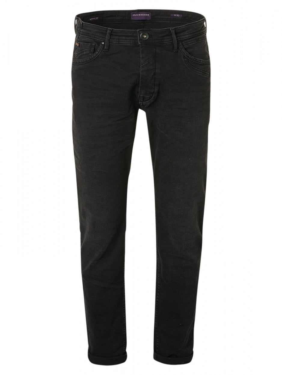 Denim, comfort slim 712, black denim stretch | Lengte 32