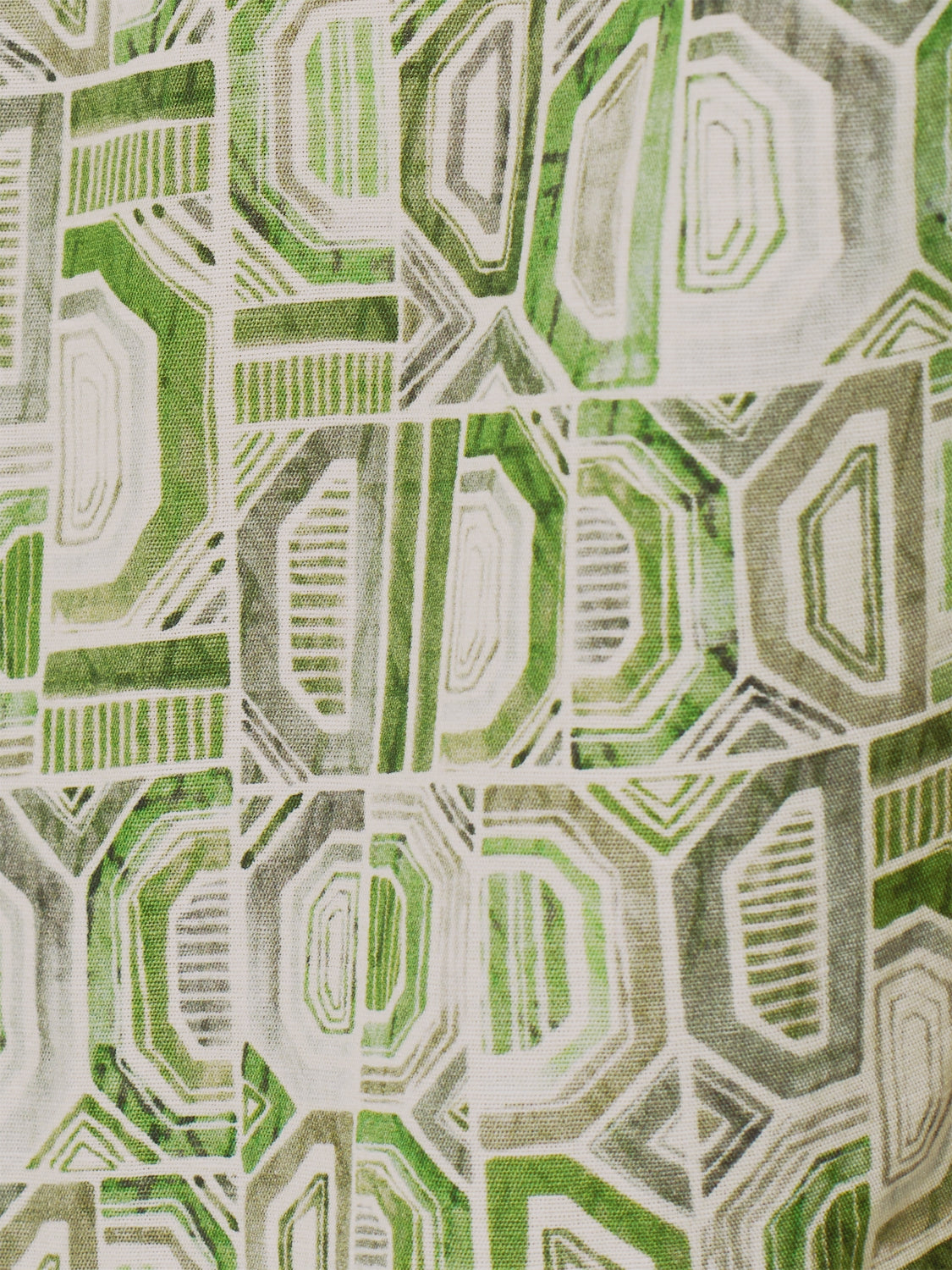 Shirt Short Sleeve Allover Printed With Linen | Green