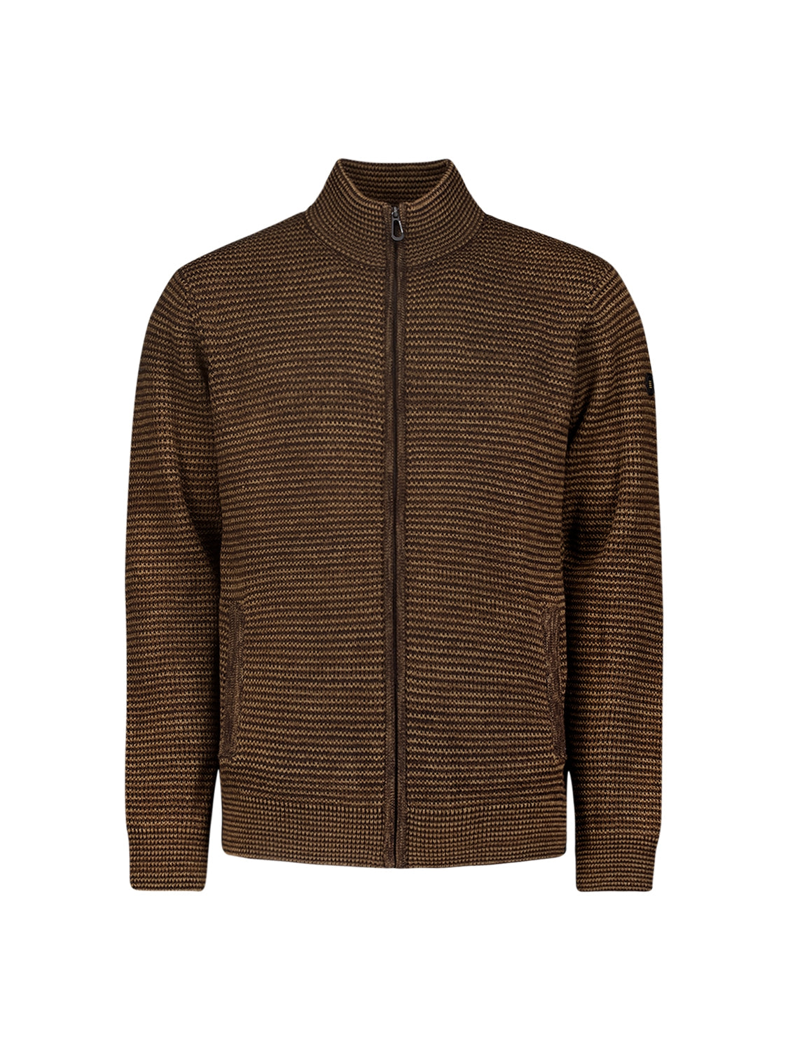 Three-Tone Rib Jacquard Vest: Modern Design and Comfort | Brown