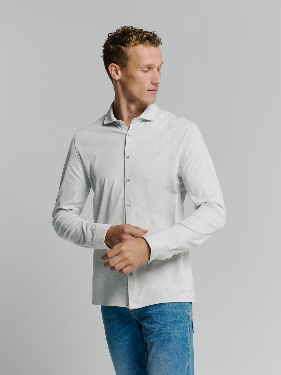 Jersey overhemd | Chalk