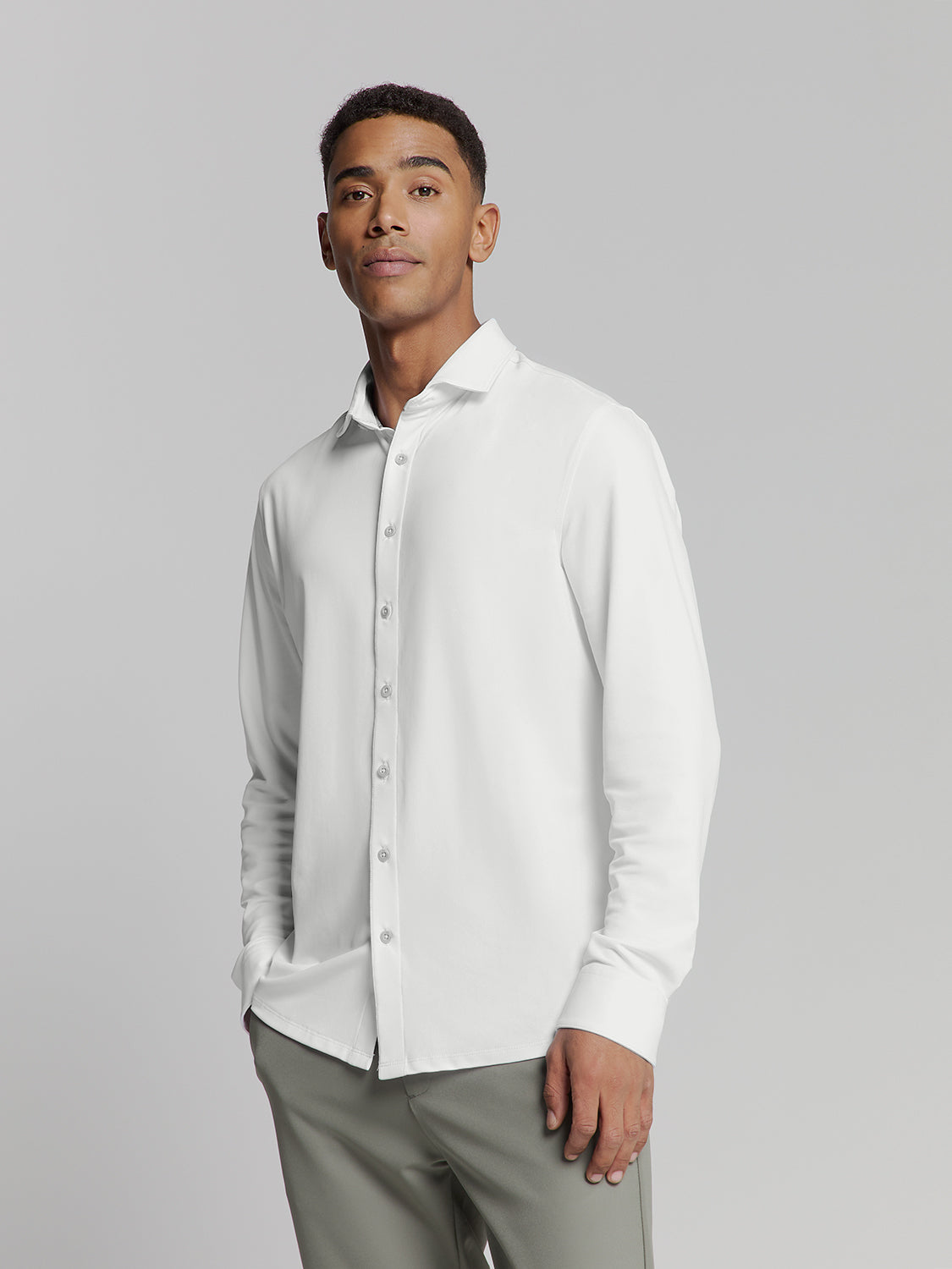 Jersey travel shirt | White