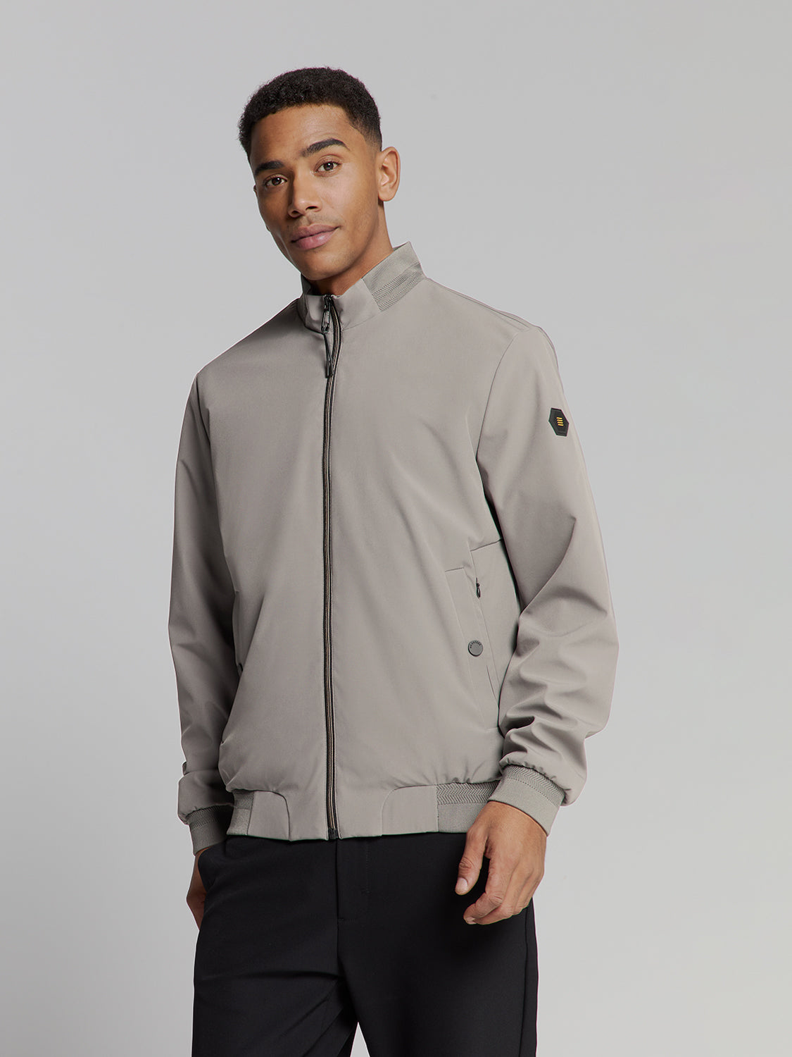 short fit jacket | Mid grey