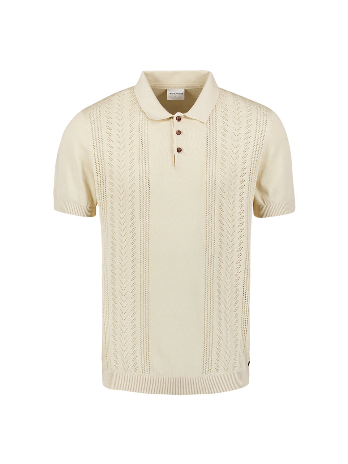 Jacquard short sleeve polo | Sand
