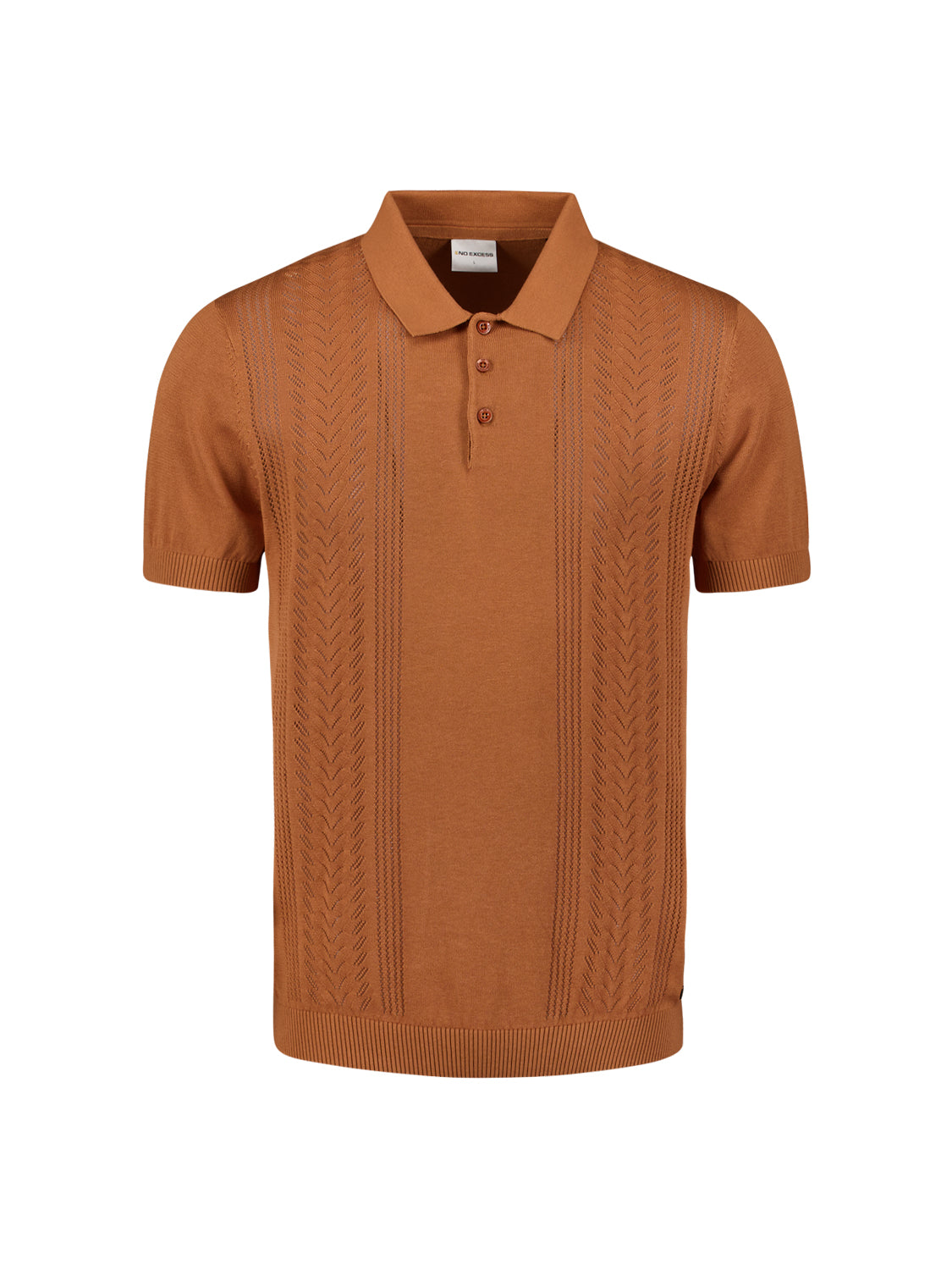 Jacquard short sleeve polo | Caramel