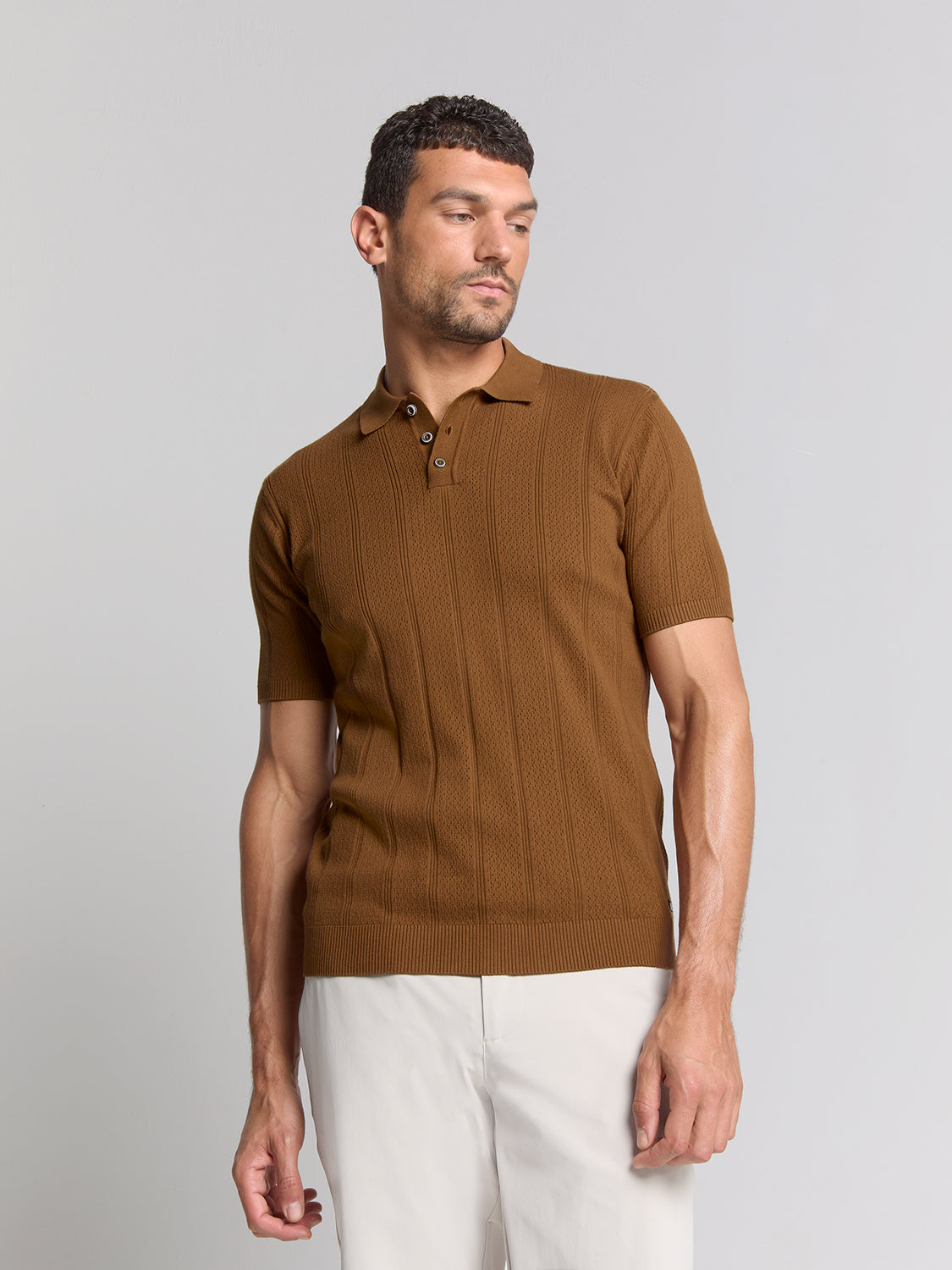 Short sleeve polo | Camel