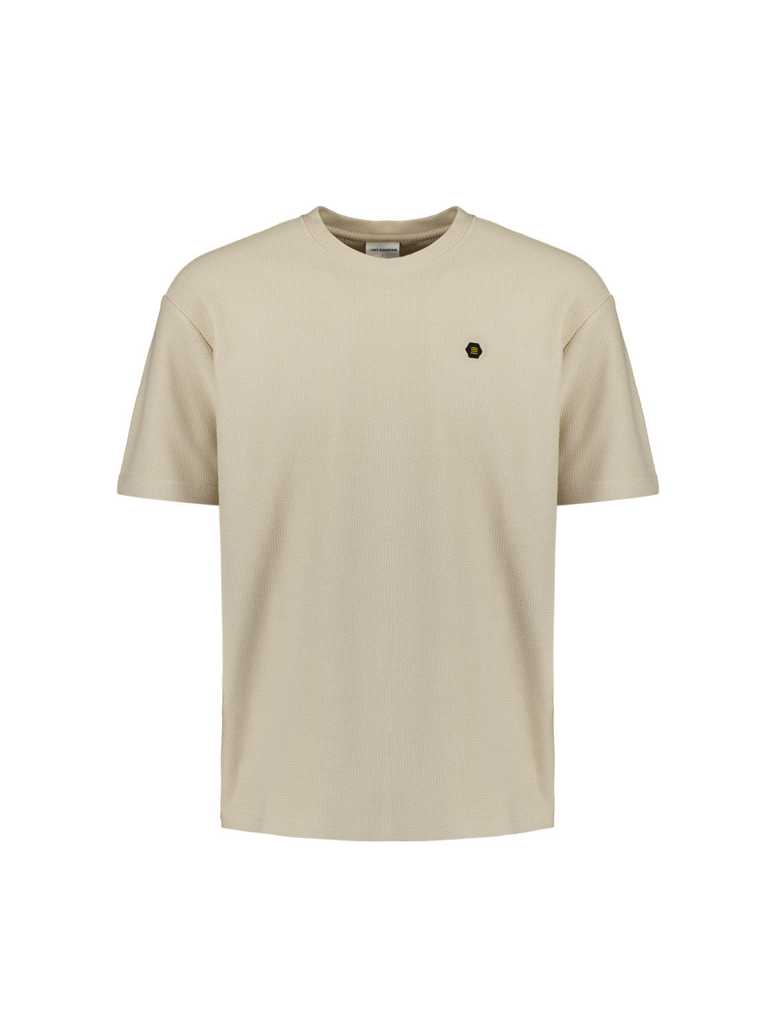 Jacquard crewneck T-shirt | Sand
