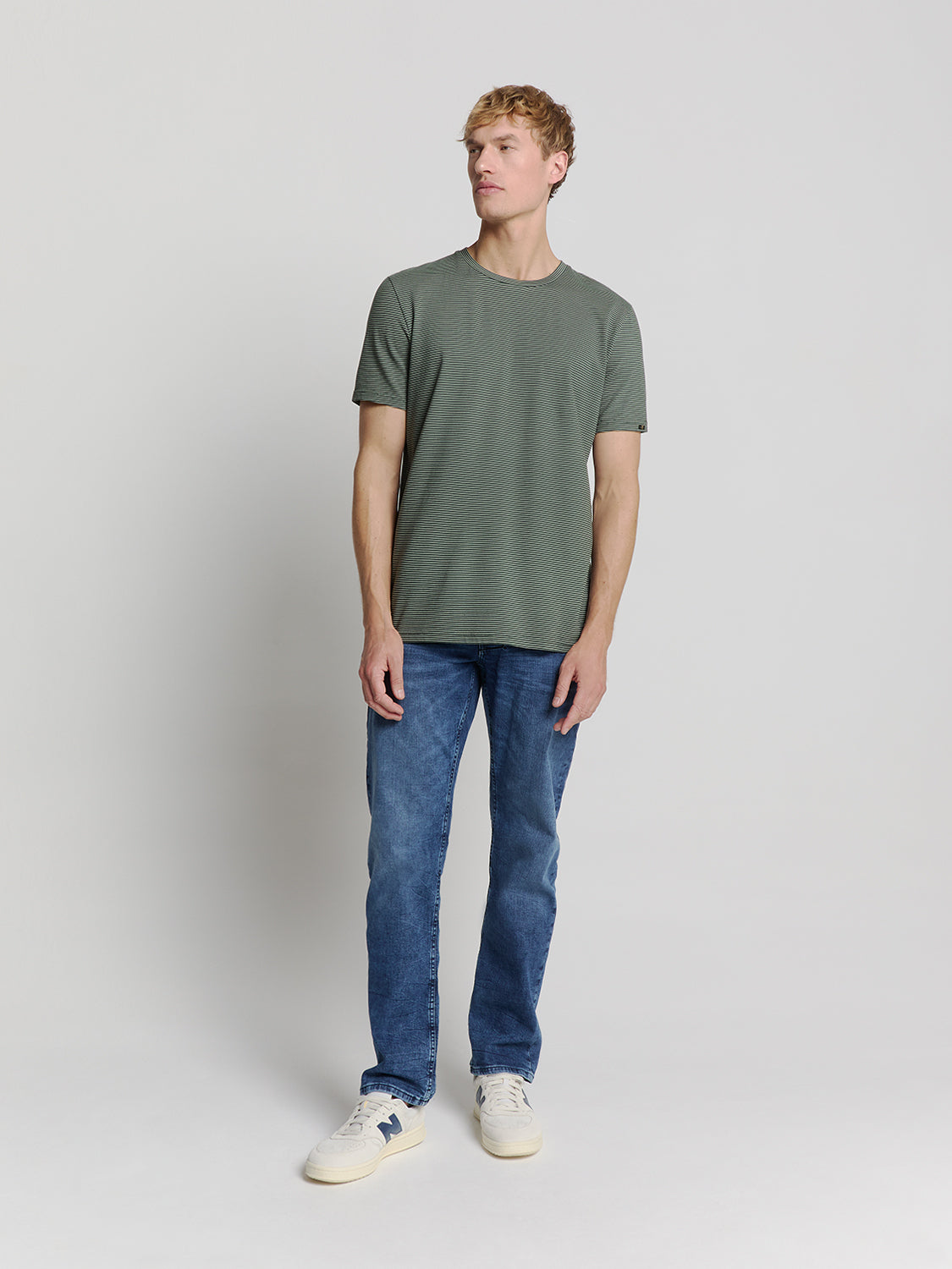 Striped crewneck T-shirt | Dark Steel