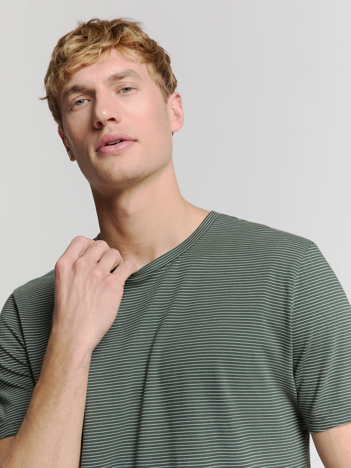 Striped crewneck T-shirt | Dark Steel