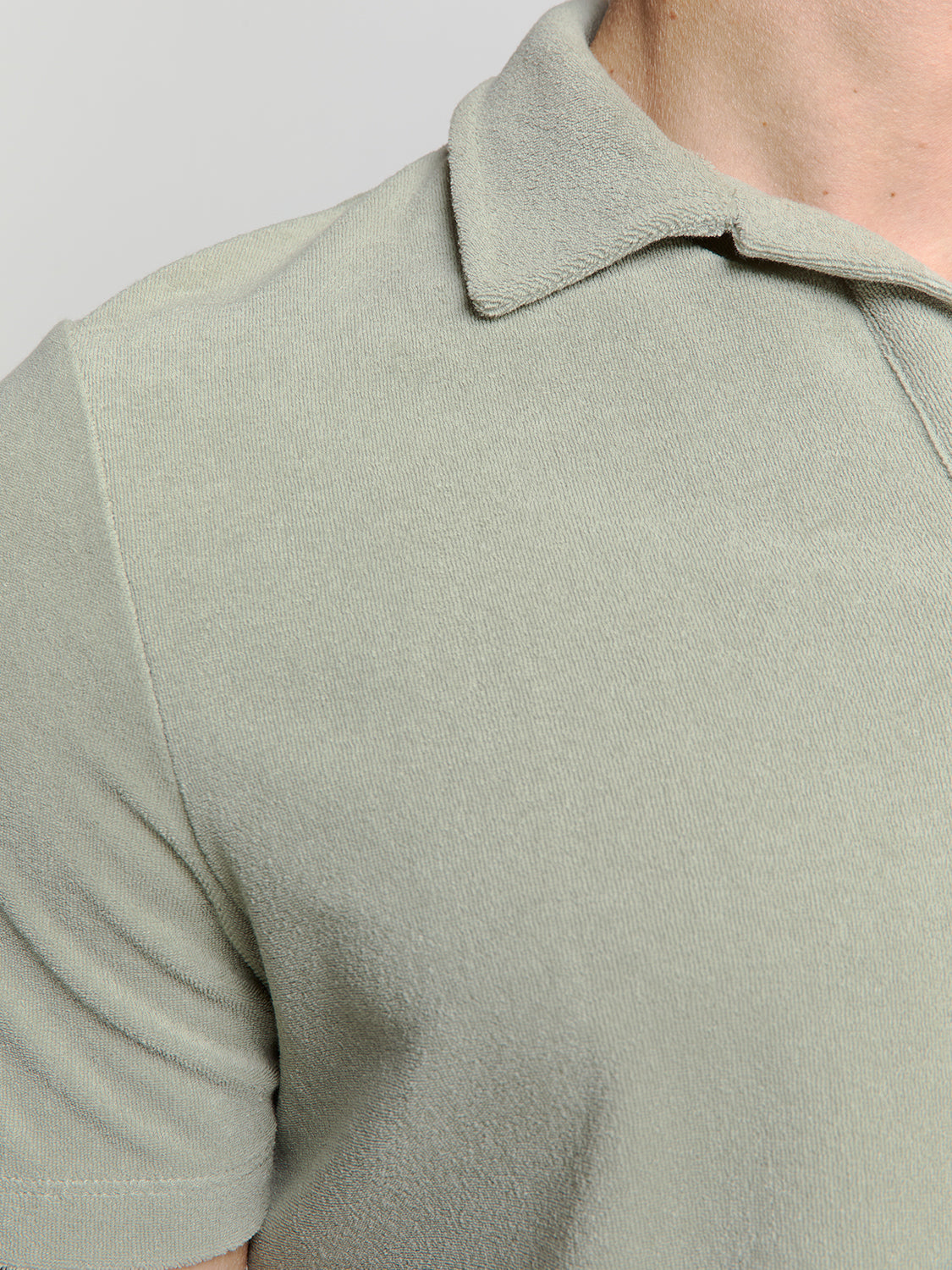 Terry knit poloshirt | Smoke