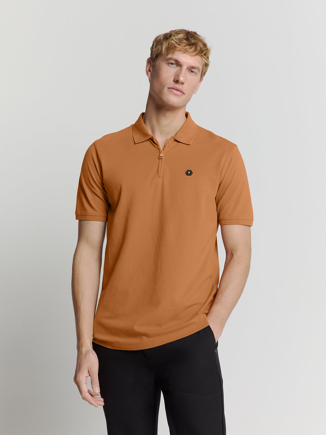 Pique poloshirt | Caramel