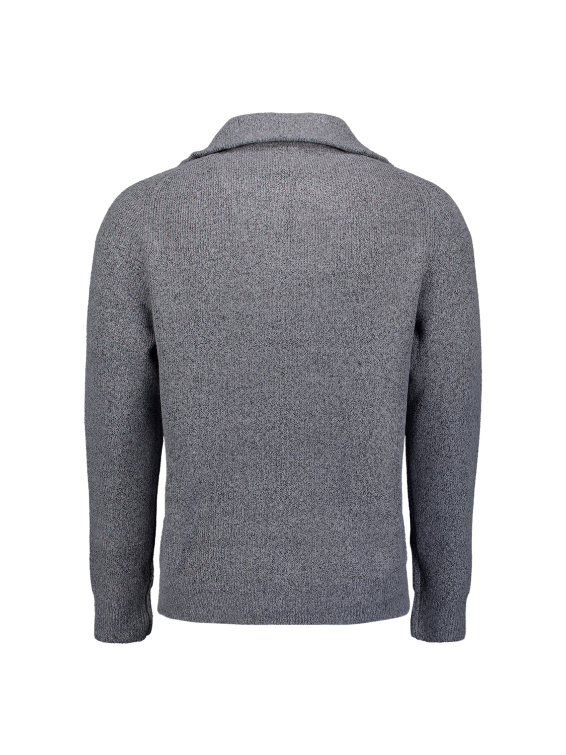 Wool blend high-zip jumper | Washed Blue