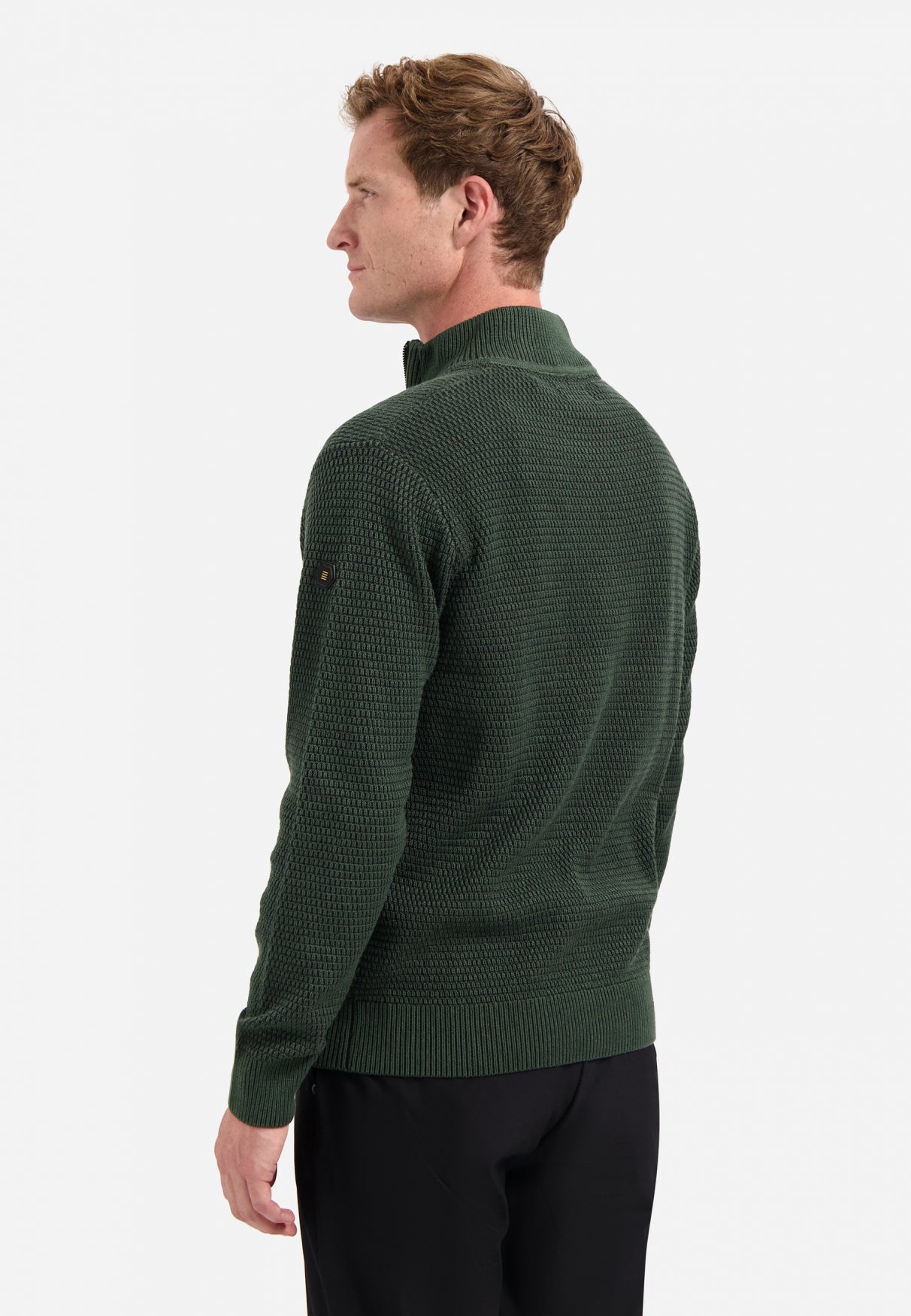 Melange half-zip jumper | Dark Green