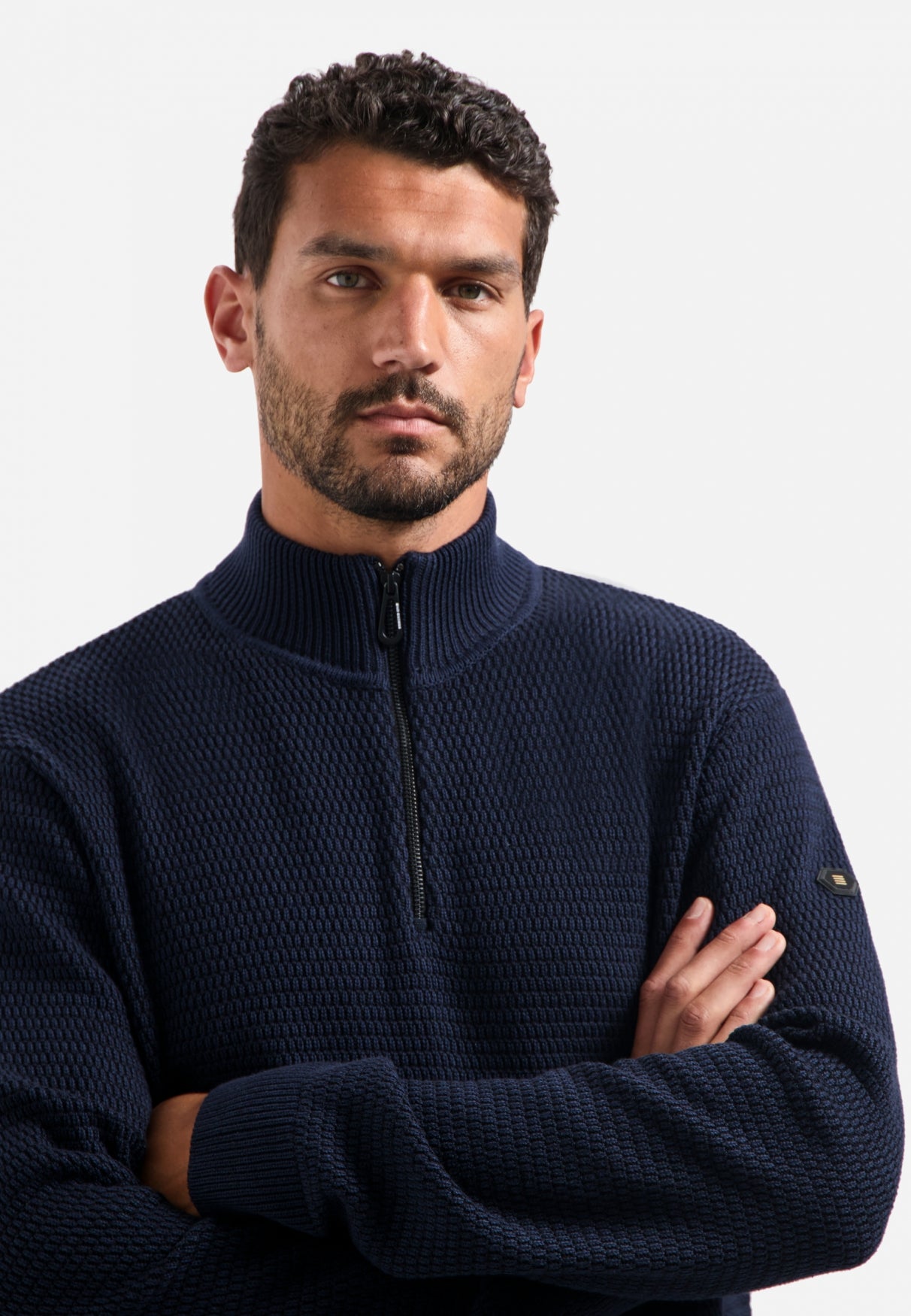 Melange half-zip jumper | Night