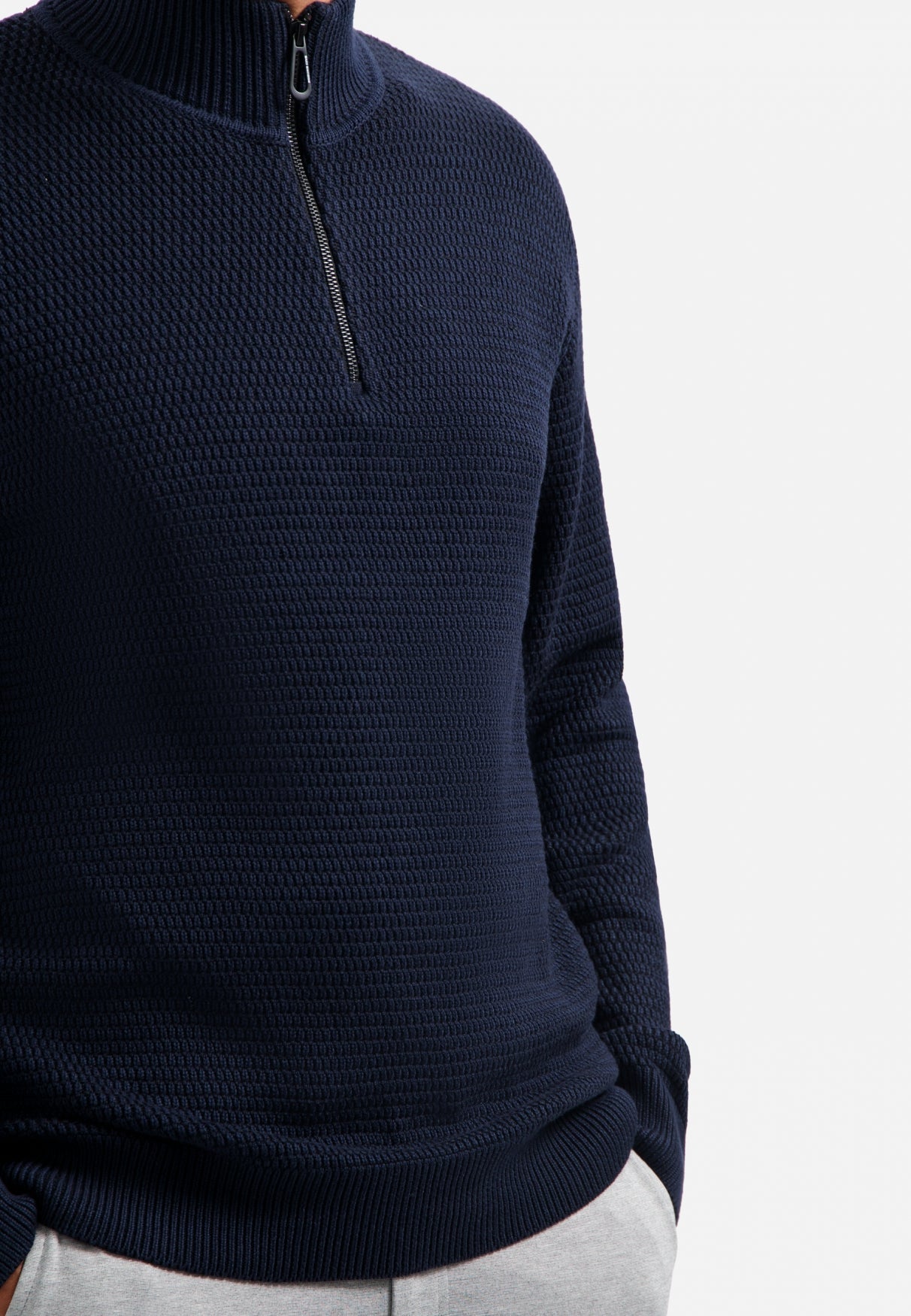 Melange half-zip jumper | Night