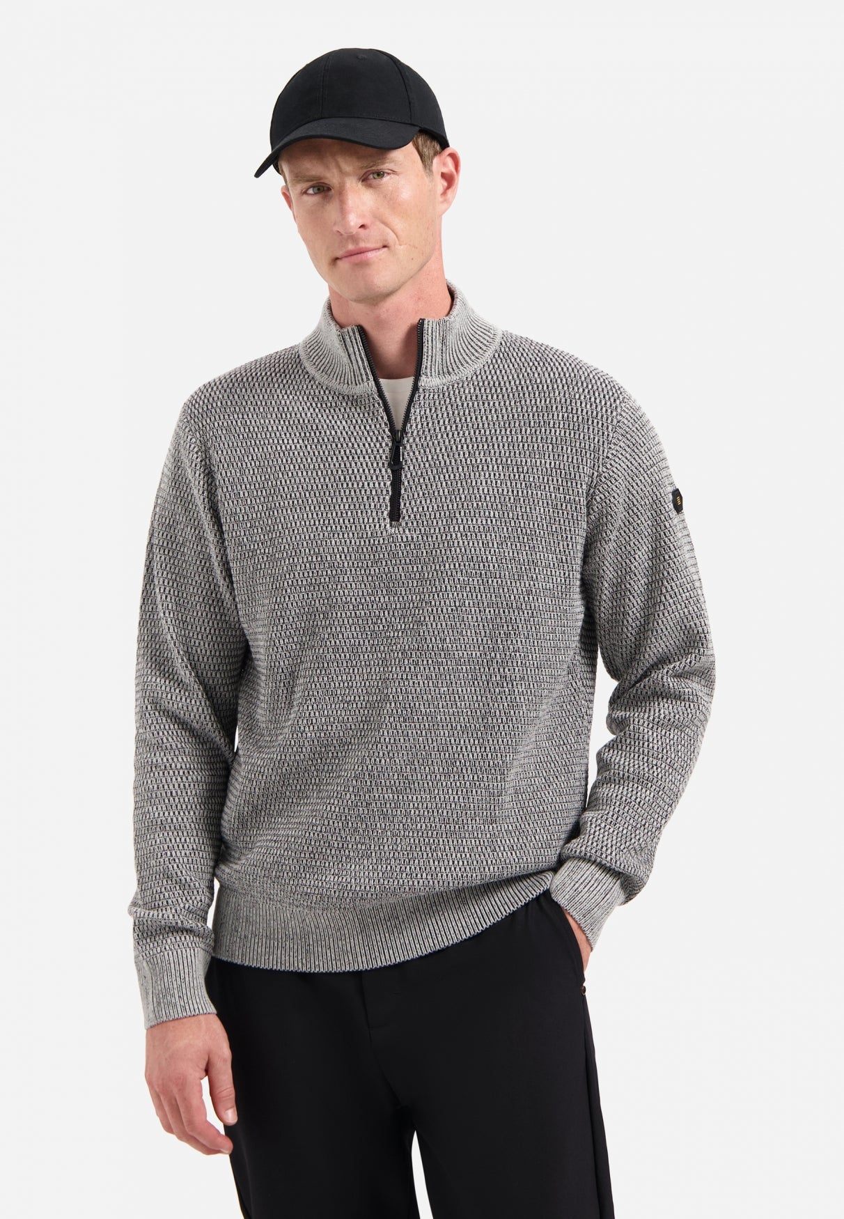 Melange half-zip jumper | Grey Melange