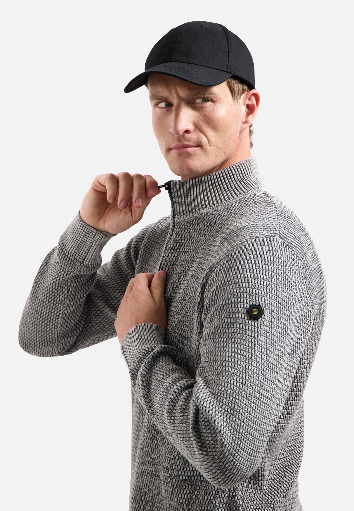 Melange half-zip jumper | Grey Melange