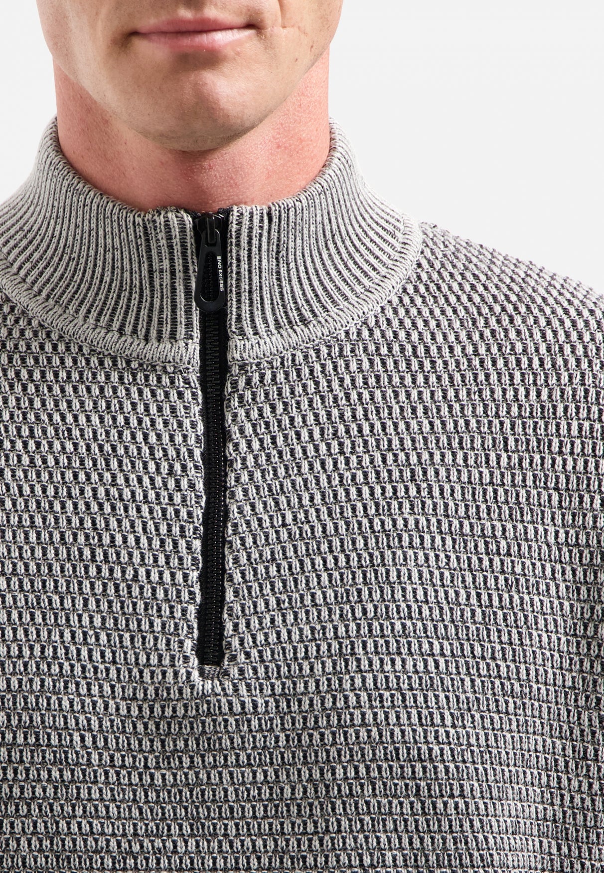 Melange half-zip jumper | Grey Melange