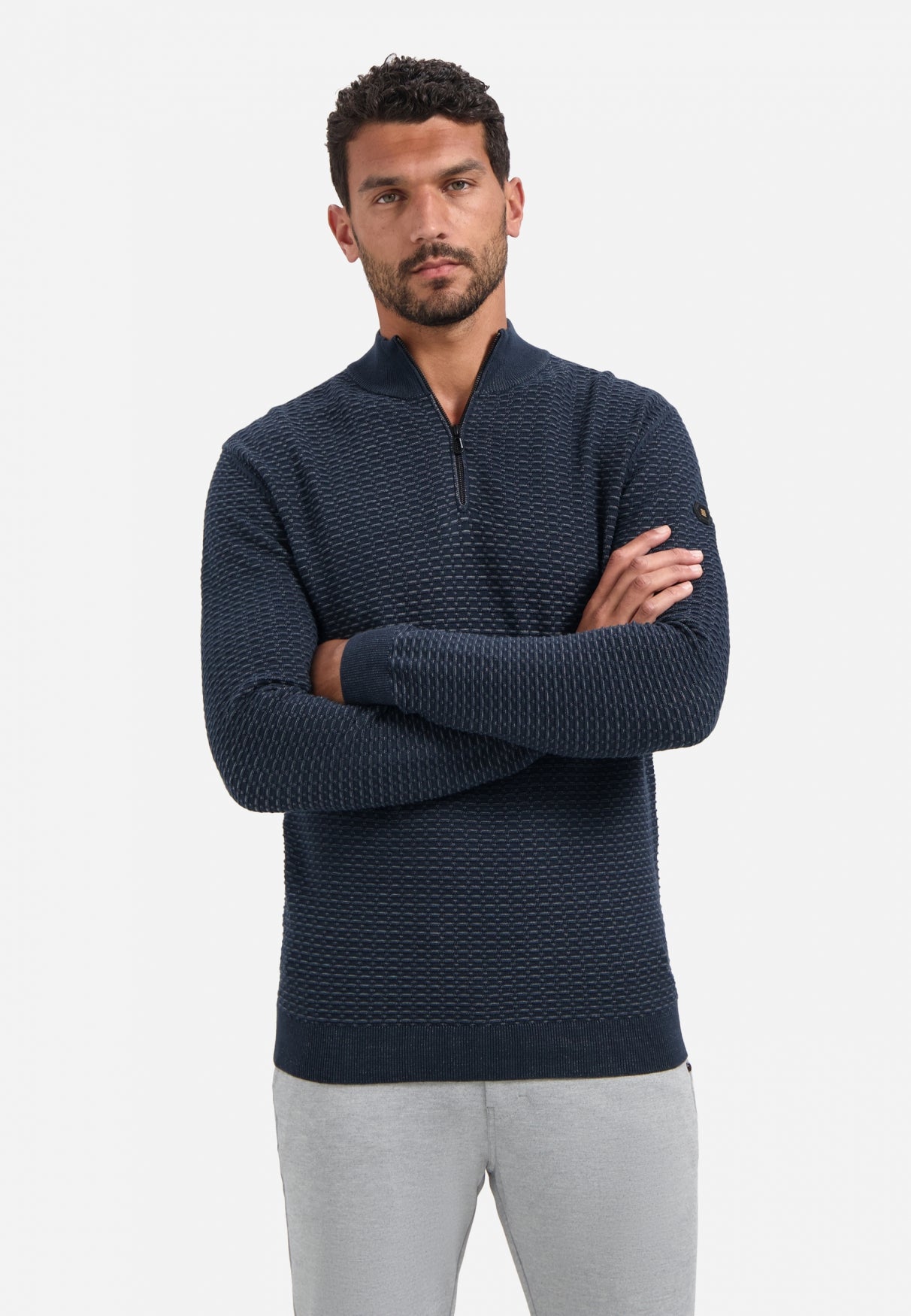 Half-zip waffle jumper | Night