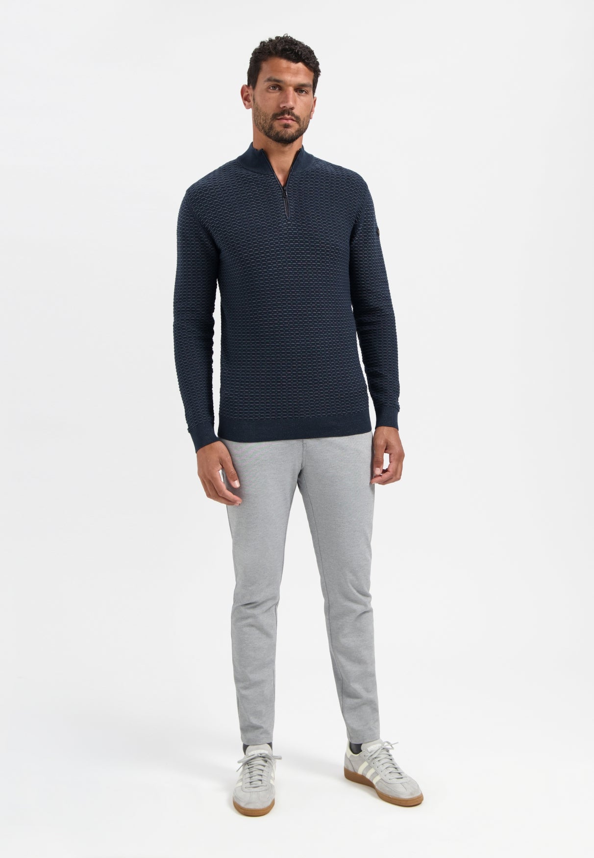 Half-zip waffle jumper | Night