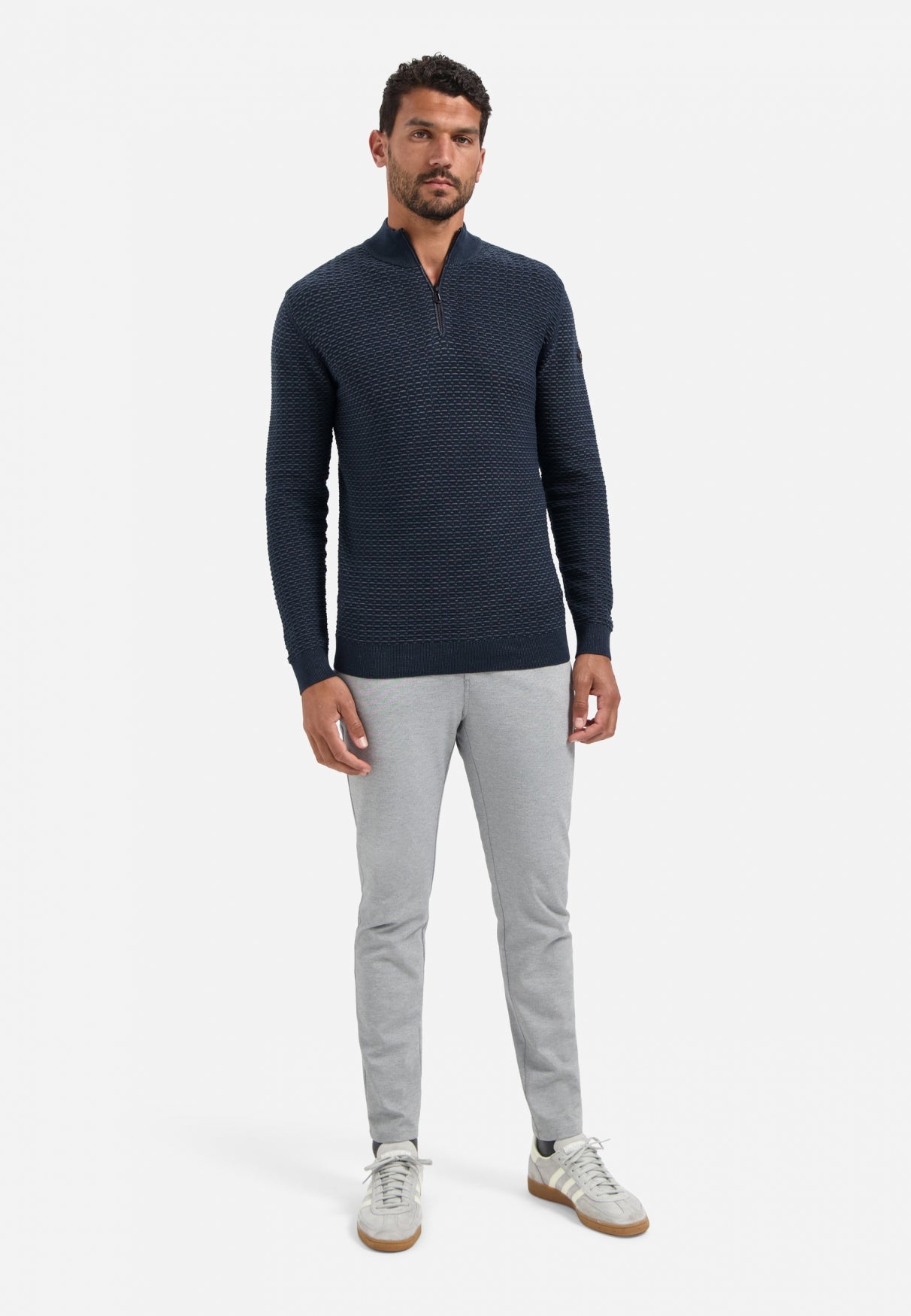 Half-zip waffle jumper | Night