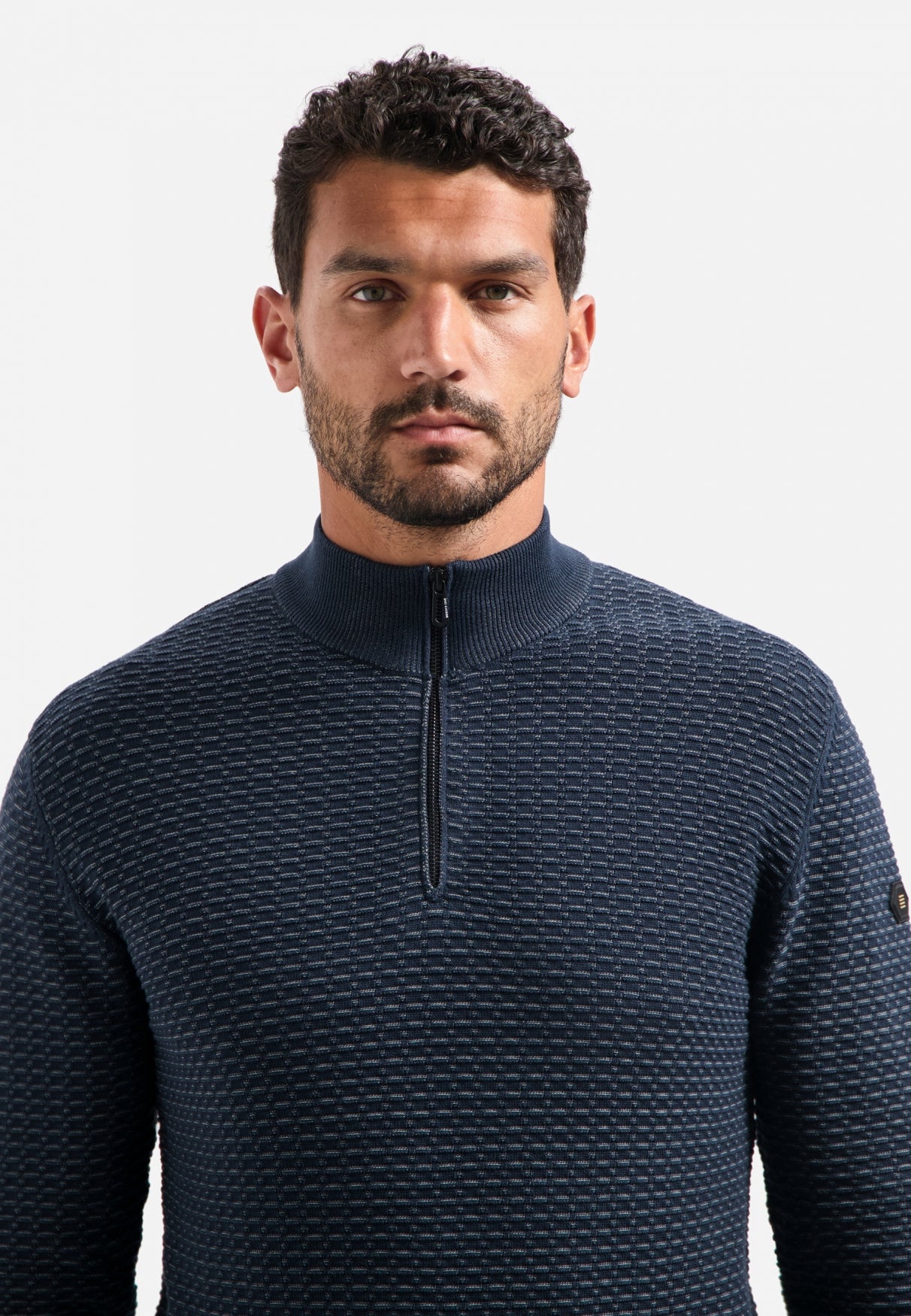 Half-zip waffle jumper | Night