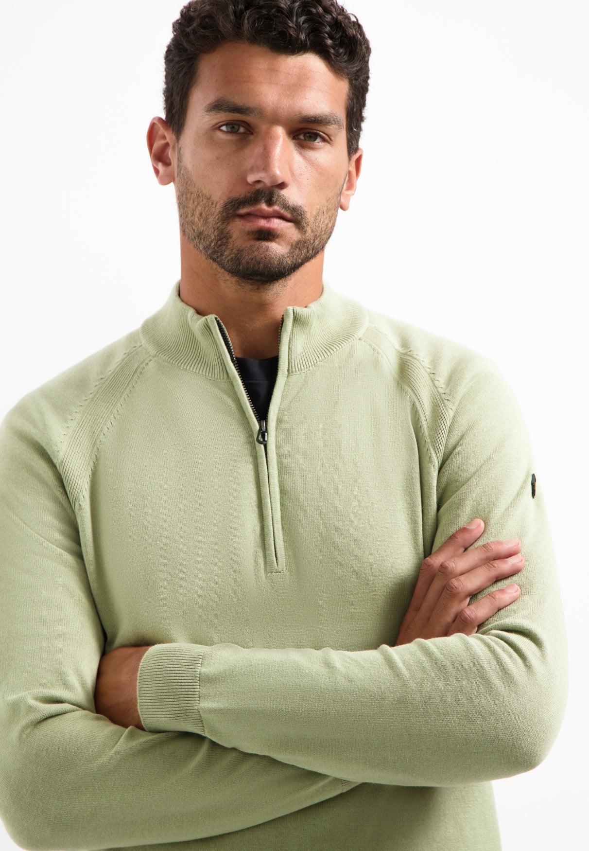 Half-zip jumper | Light Moss