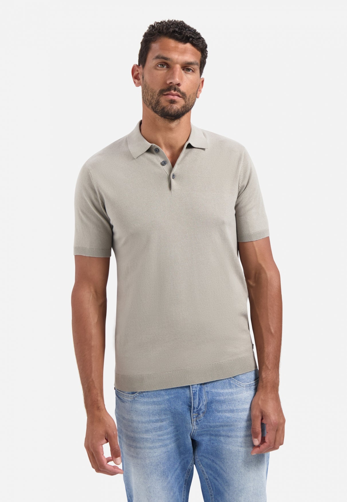 Knitted polo | Clay