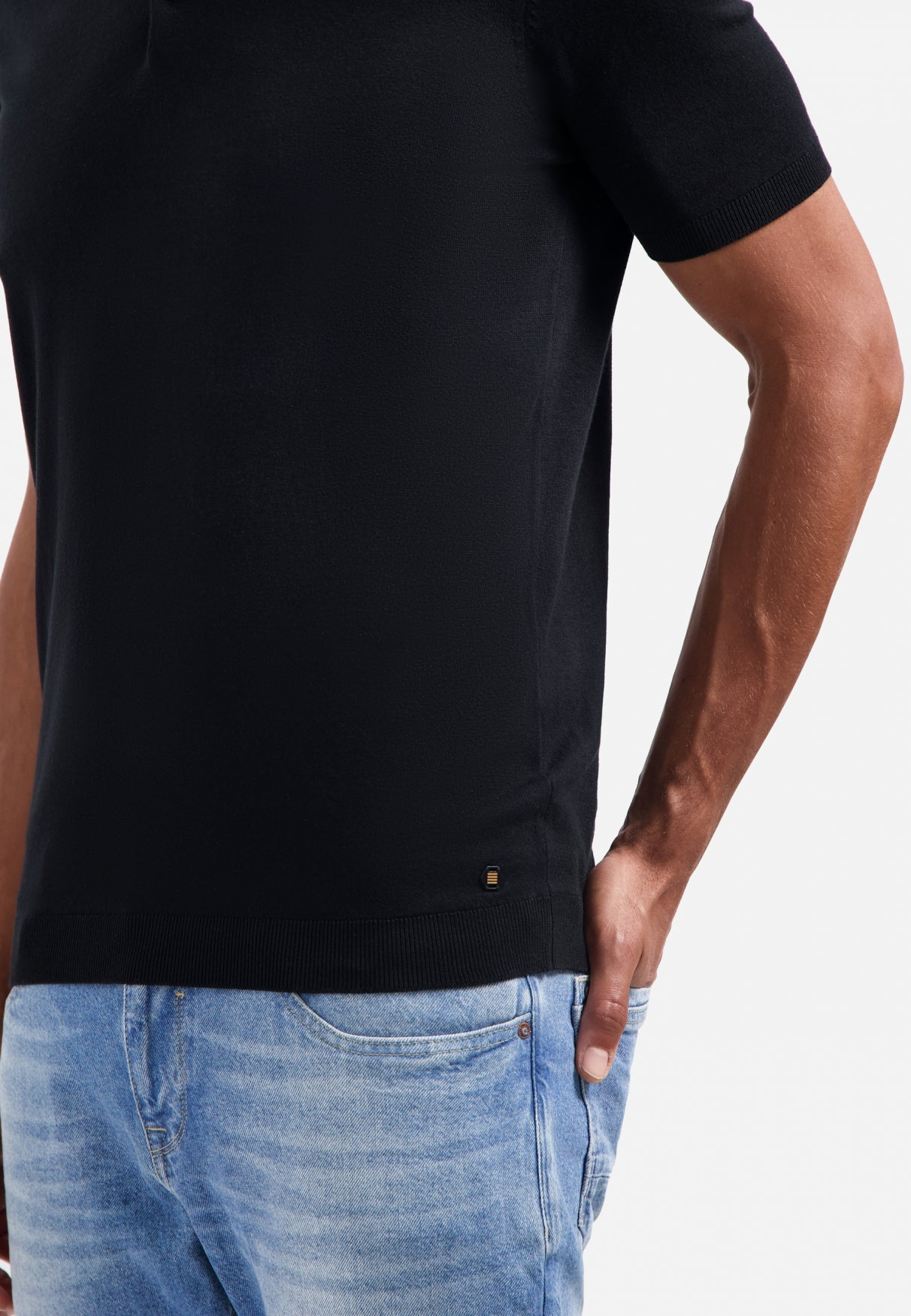 Knitted polo | Black