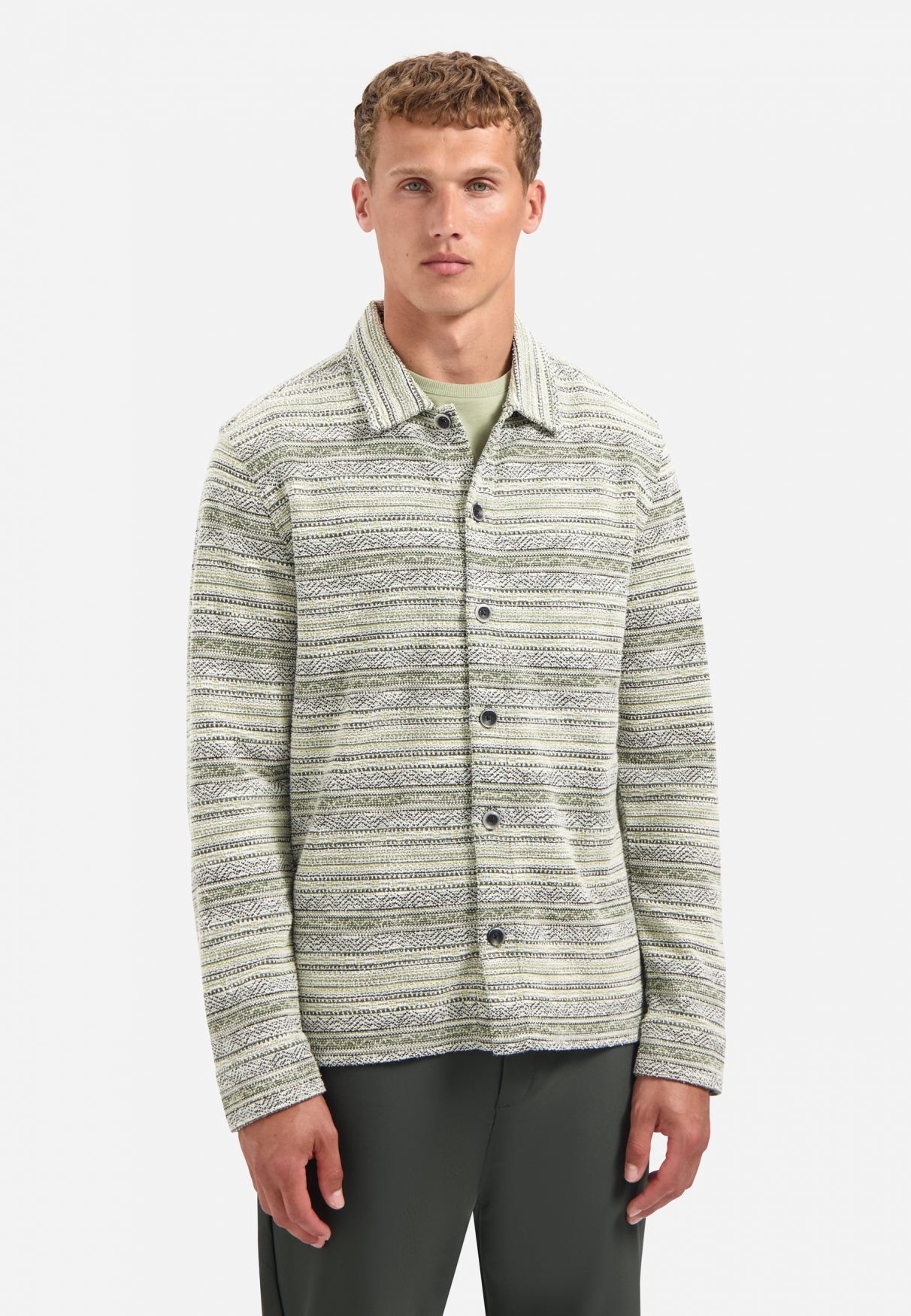 Knitted overshirt | Dark Green