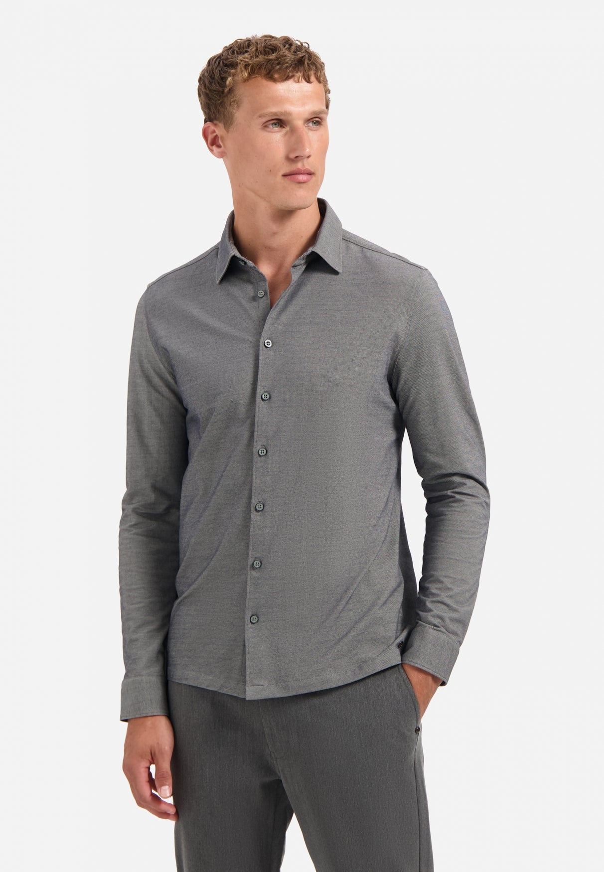 Shirt van Melange Jersey | Donkergrijs