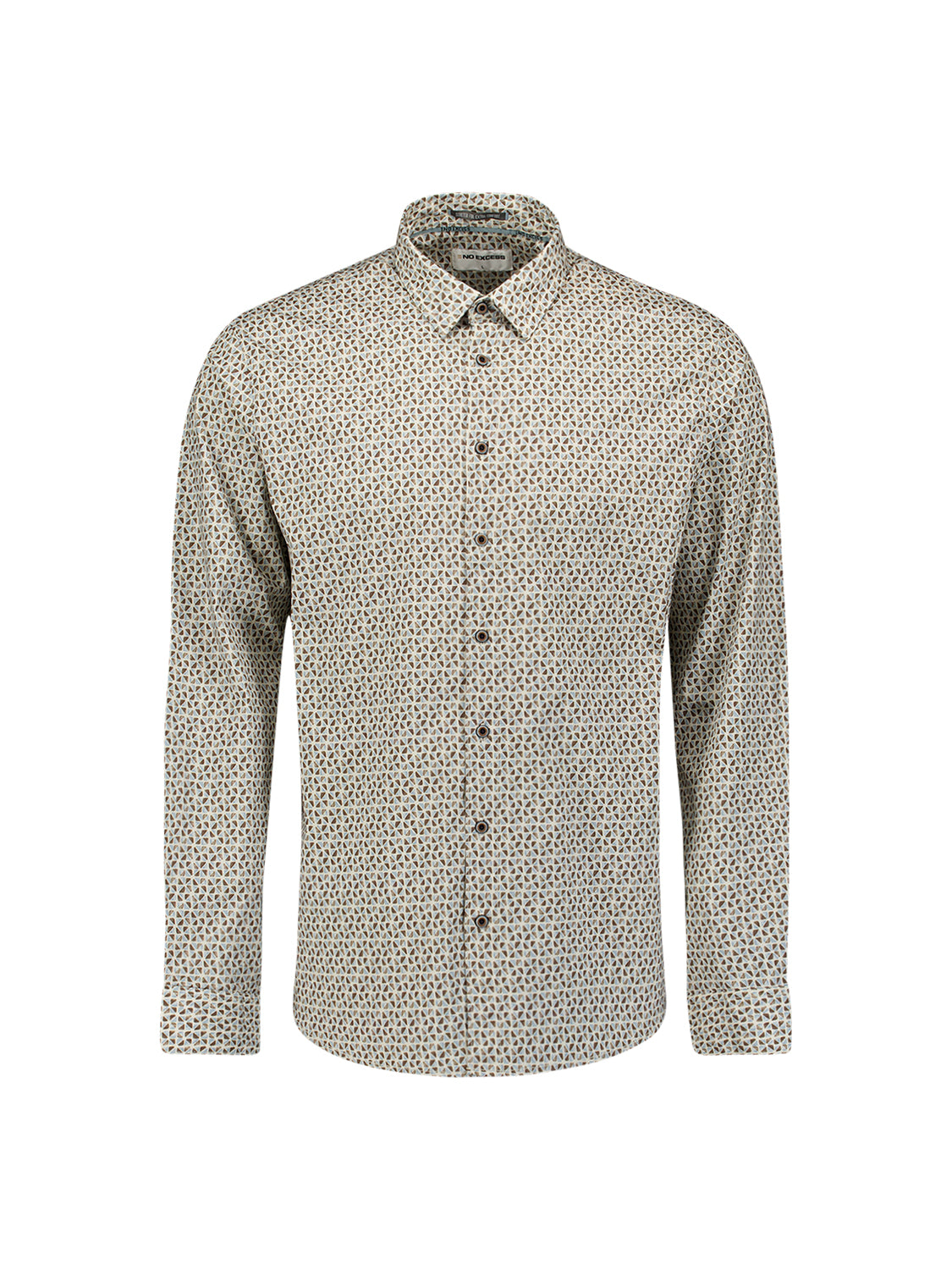 Printed stretch shirt | Taupe