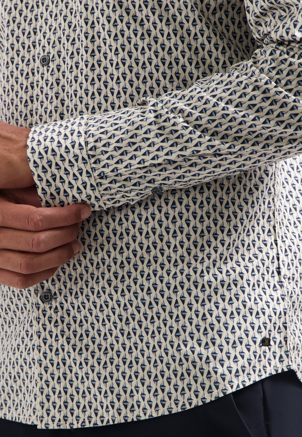 Printed stretch shirt | White