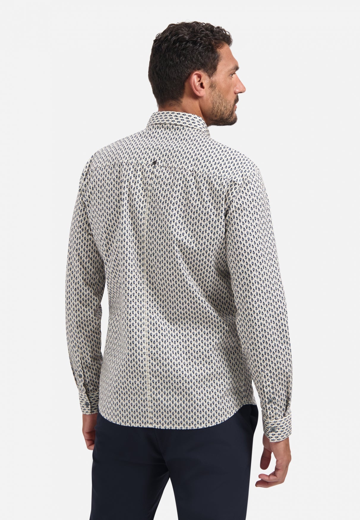 Printed stretch shirt | White