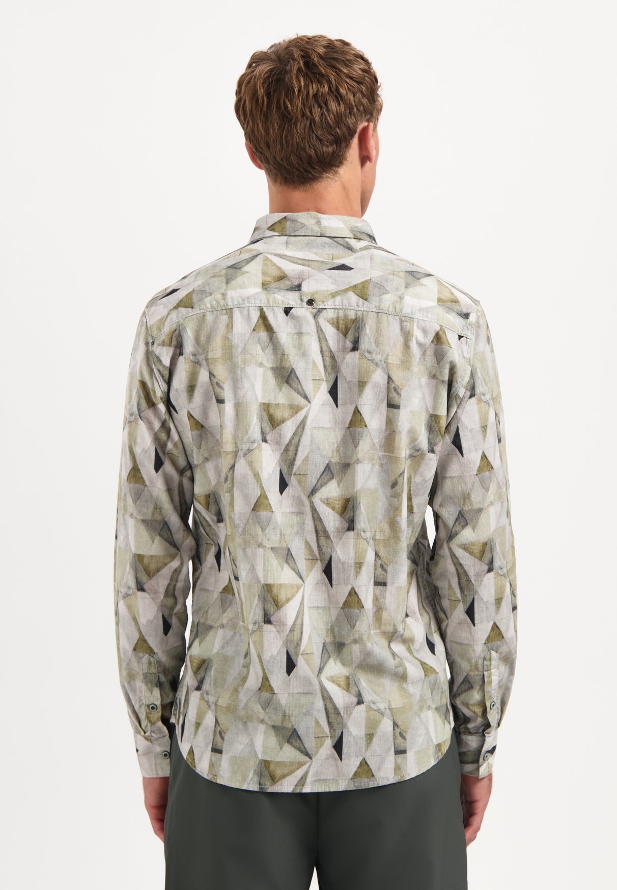 Printed stretch shirt | Light Moss