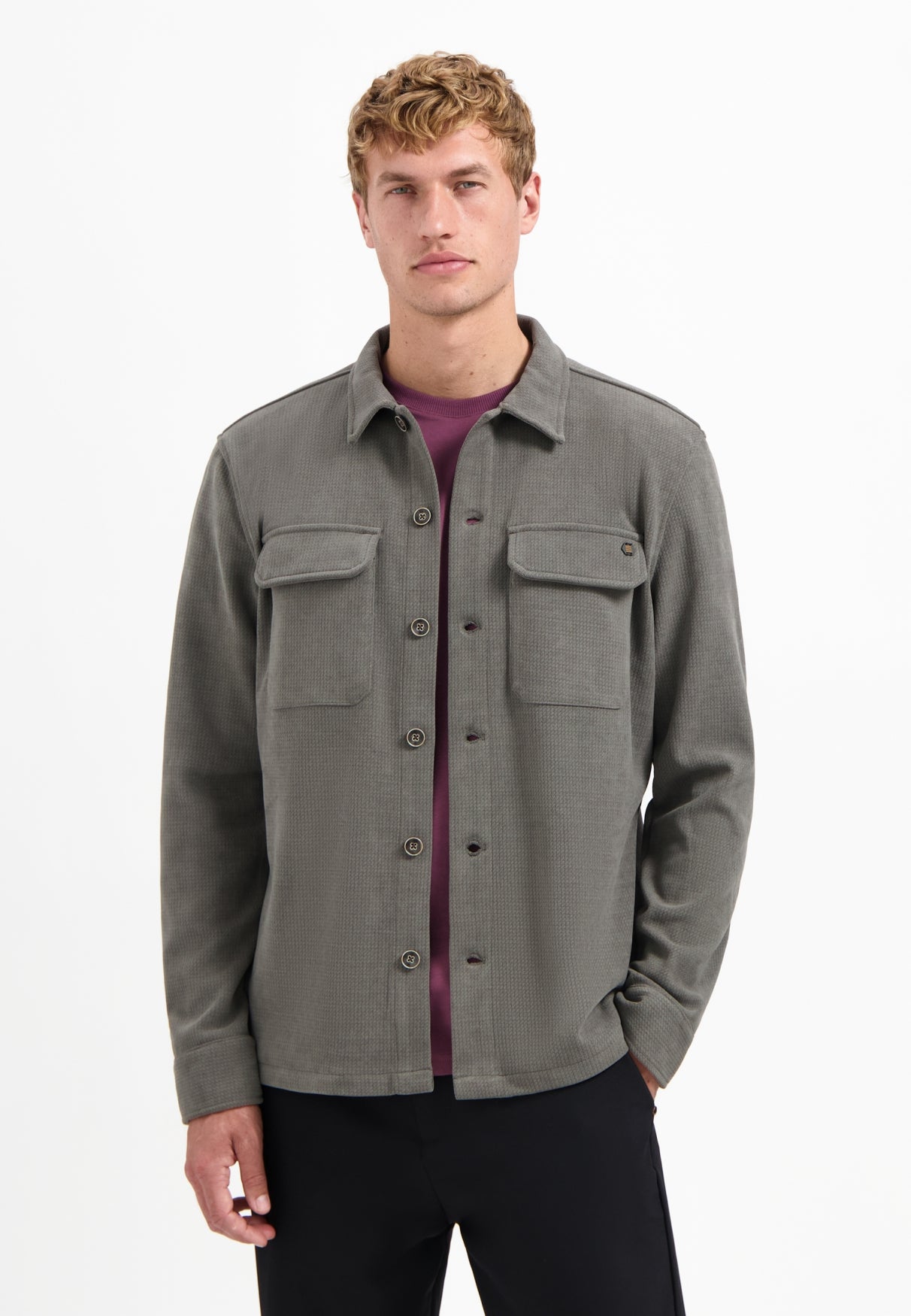 Overshirt met knopen | Dark Clay