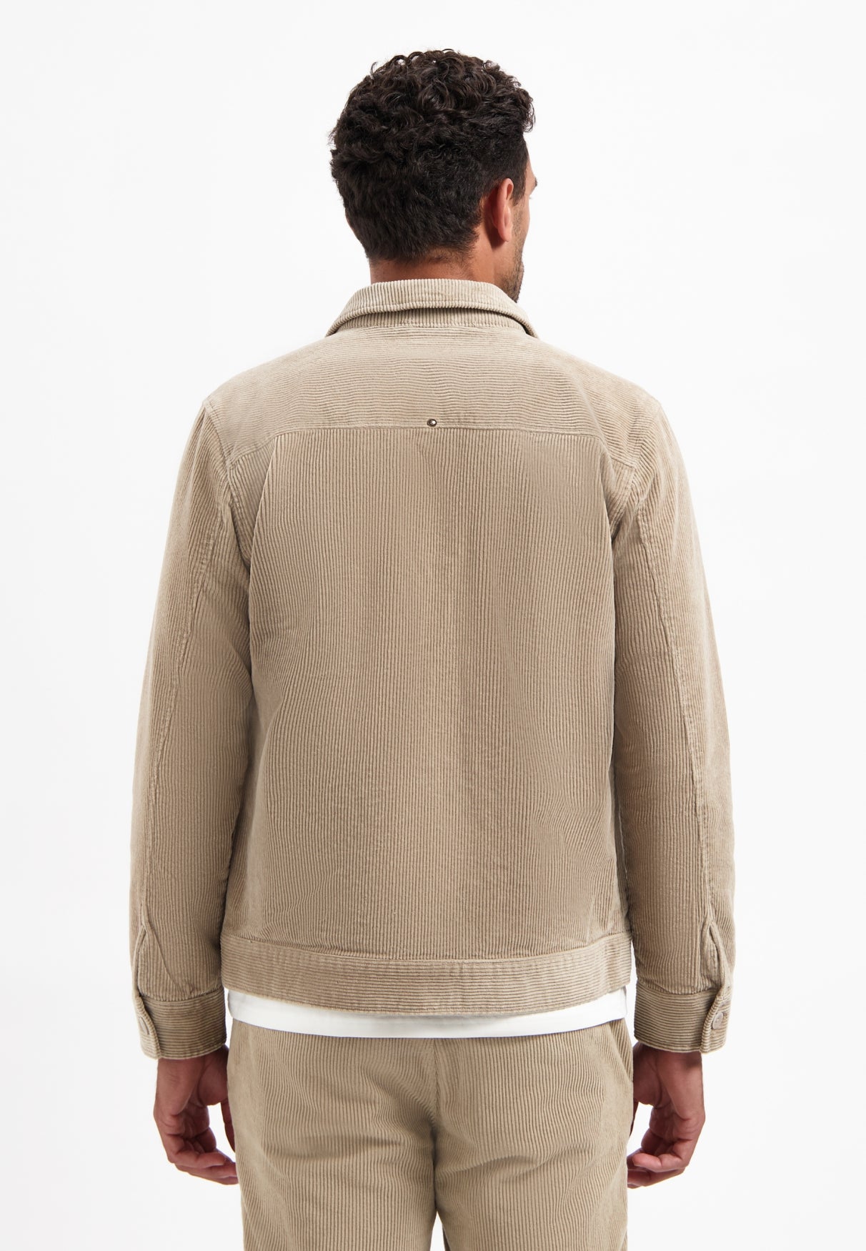 Ripped corduroy overshirt | Sand