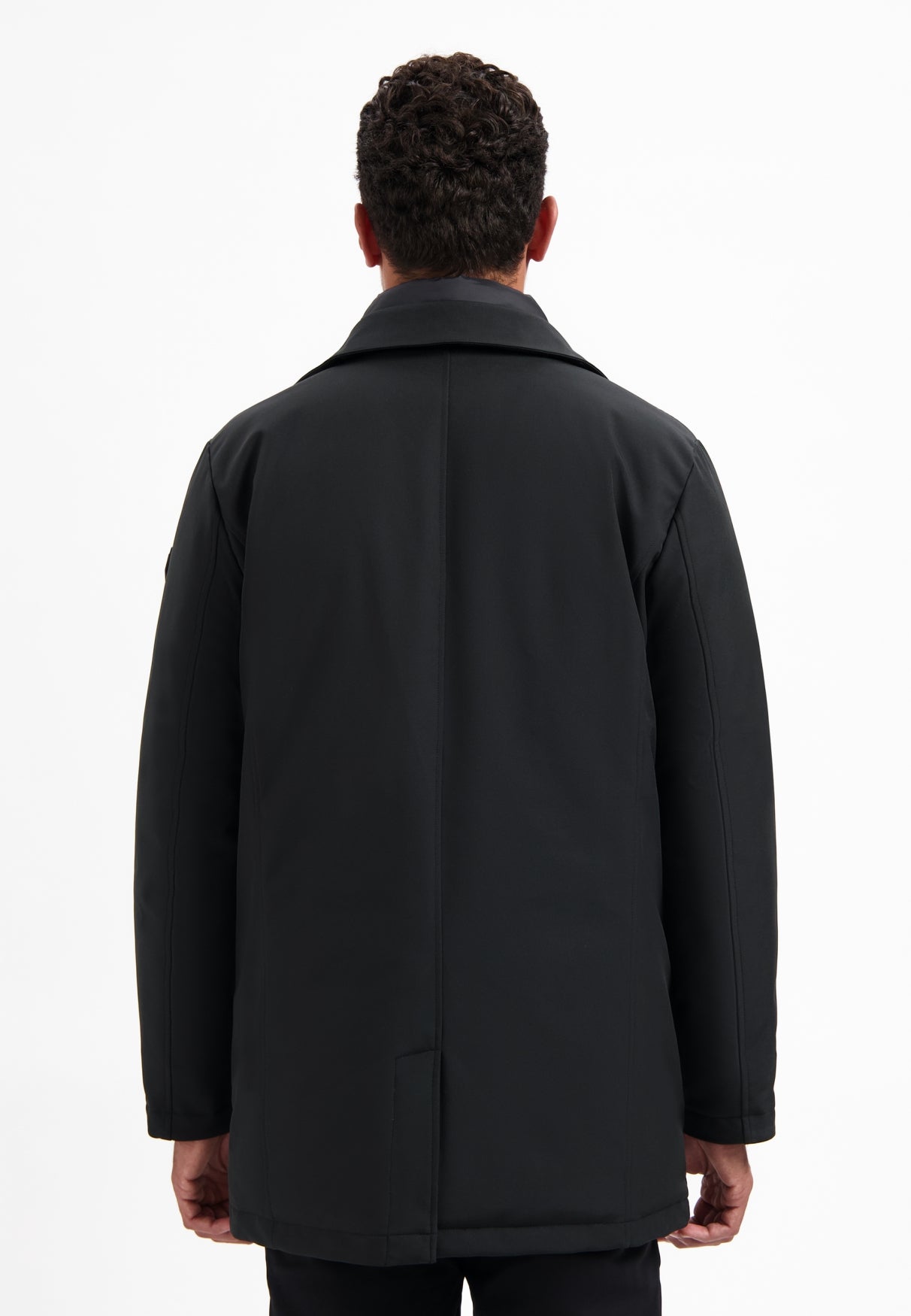 Long stand-up parka | Black