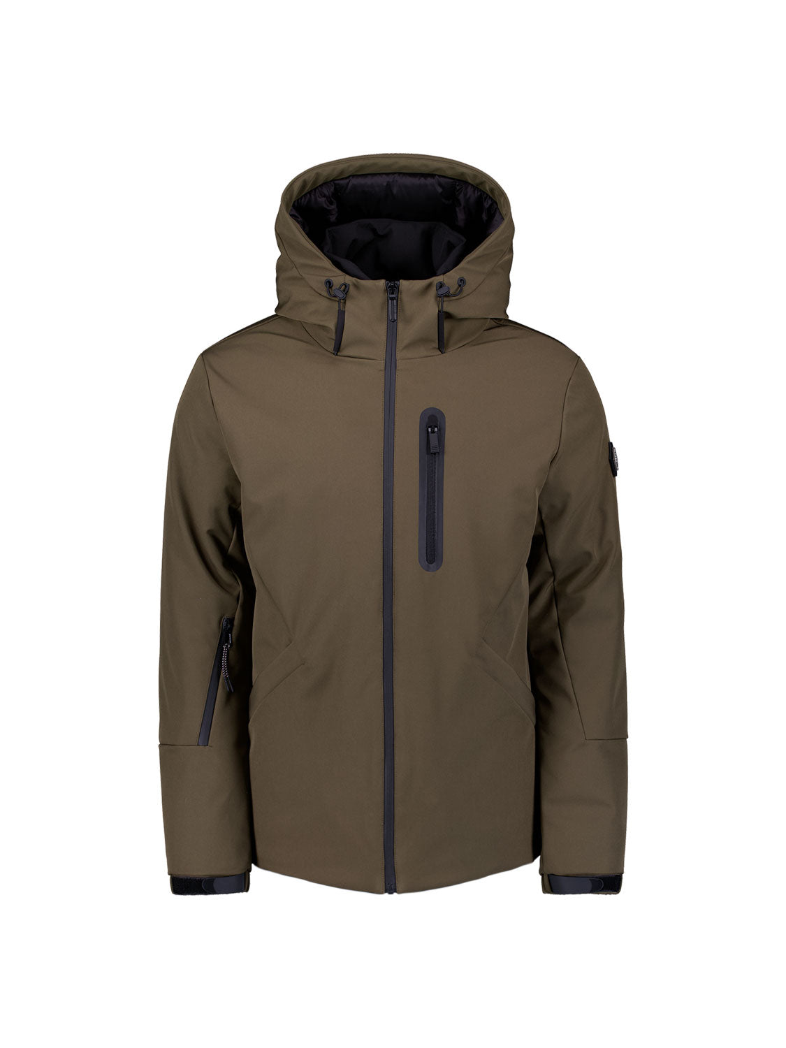 Hooded coated jacket | Dark Steel