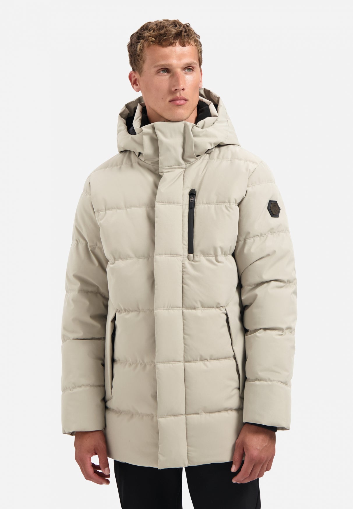 Long padded parka | Stone