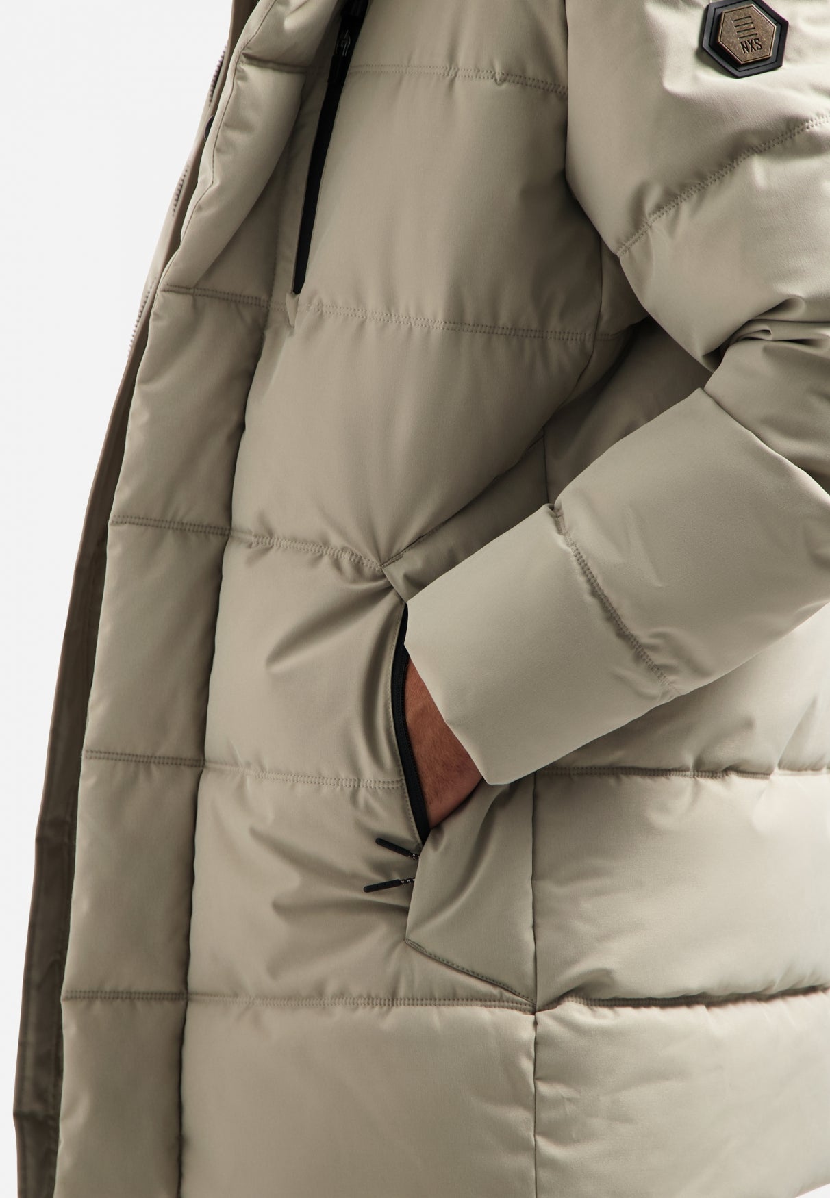 Long padded parka | Stone