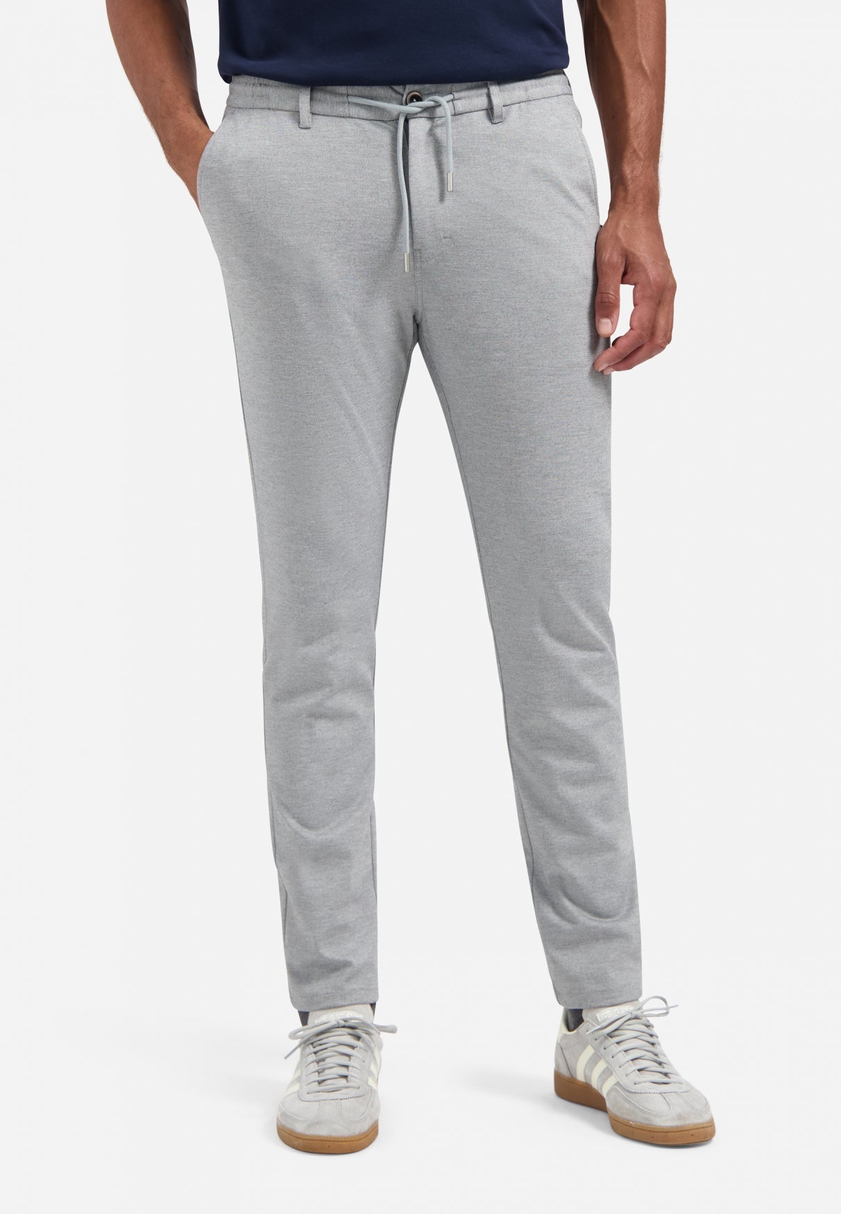 Melange jersey trousers | Grey Melange