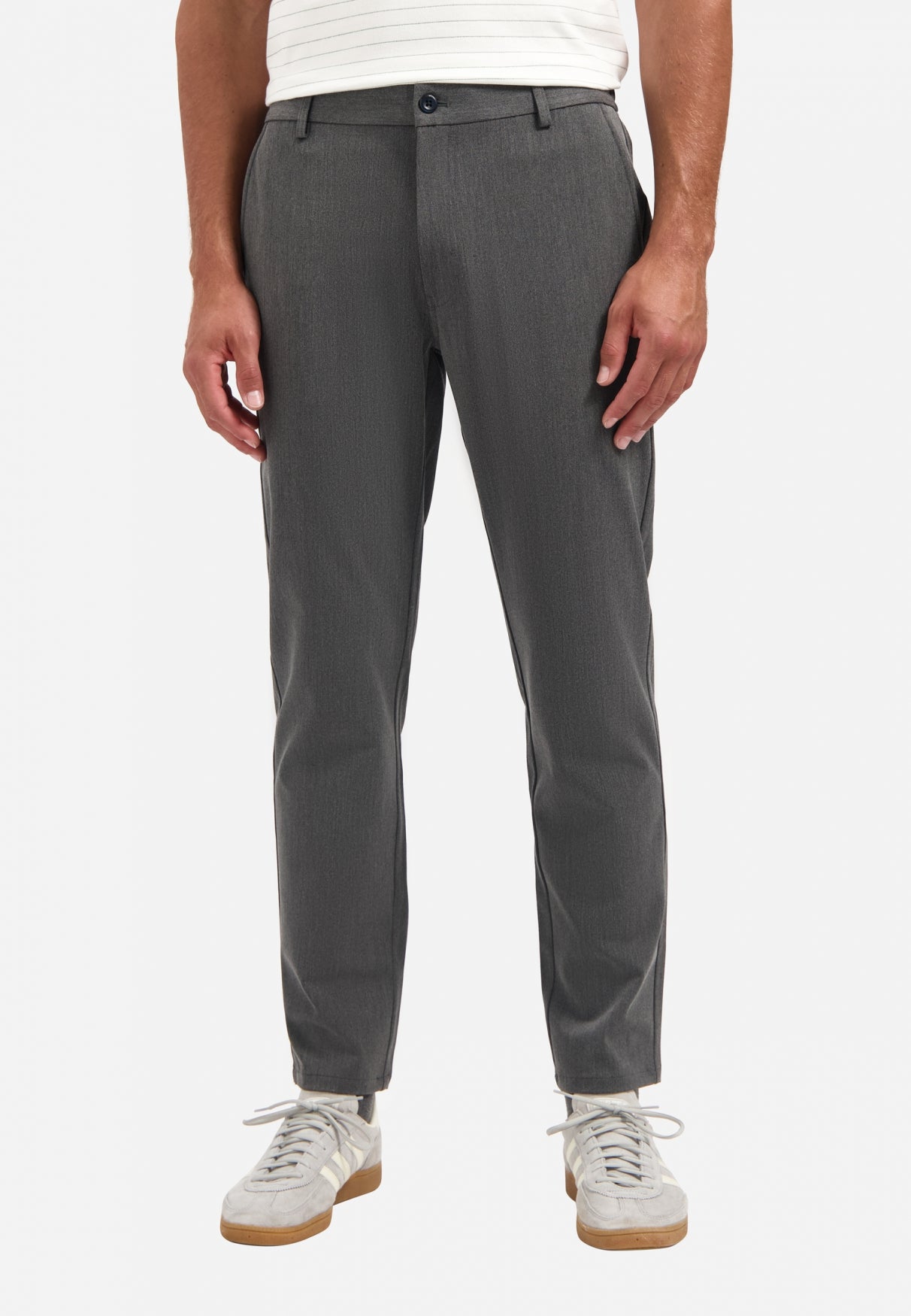 Melange chino stretch trousers | Grey Melange