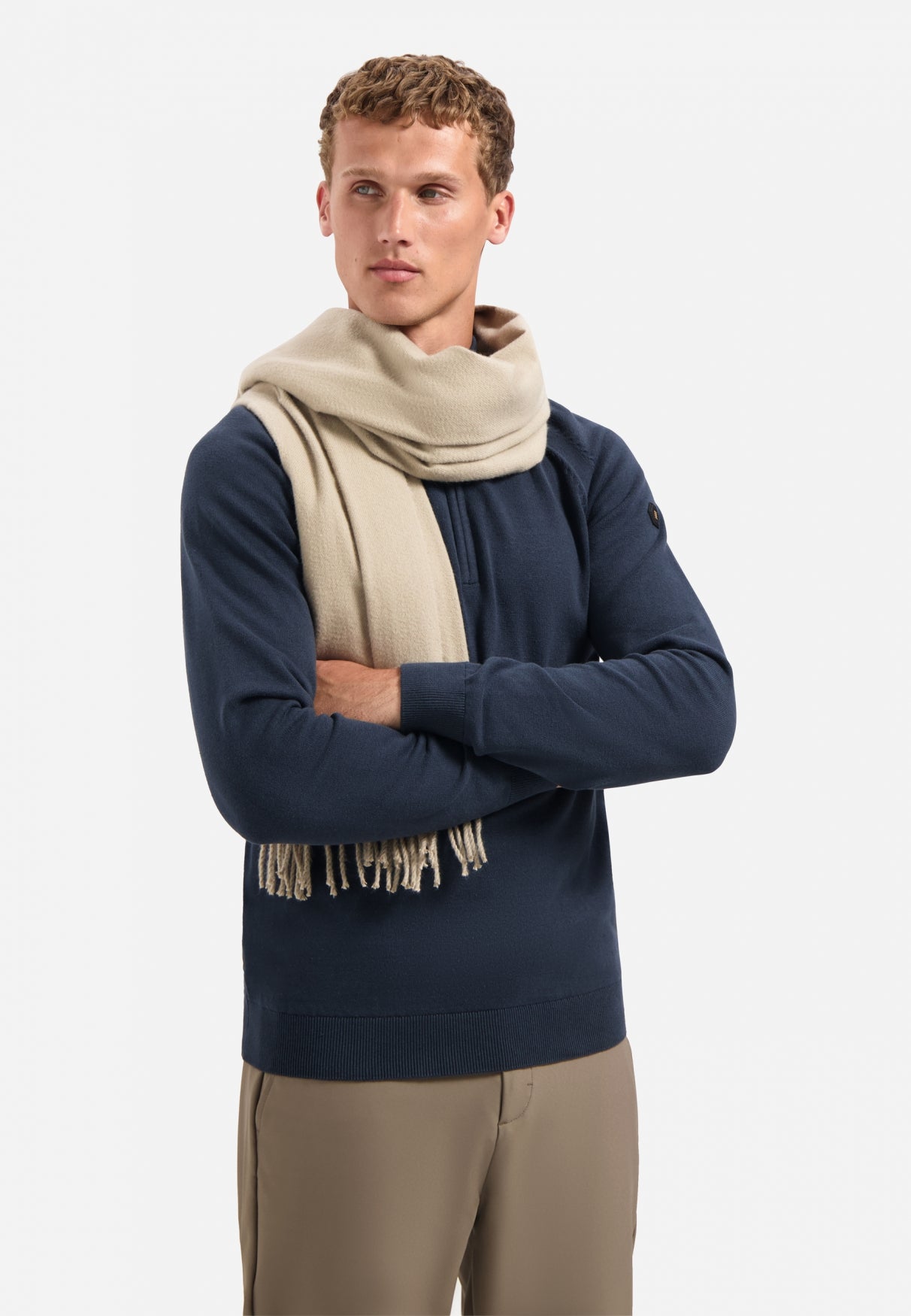 Wool look scarf | Sand